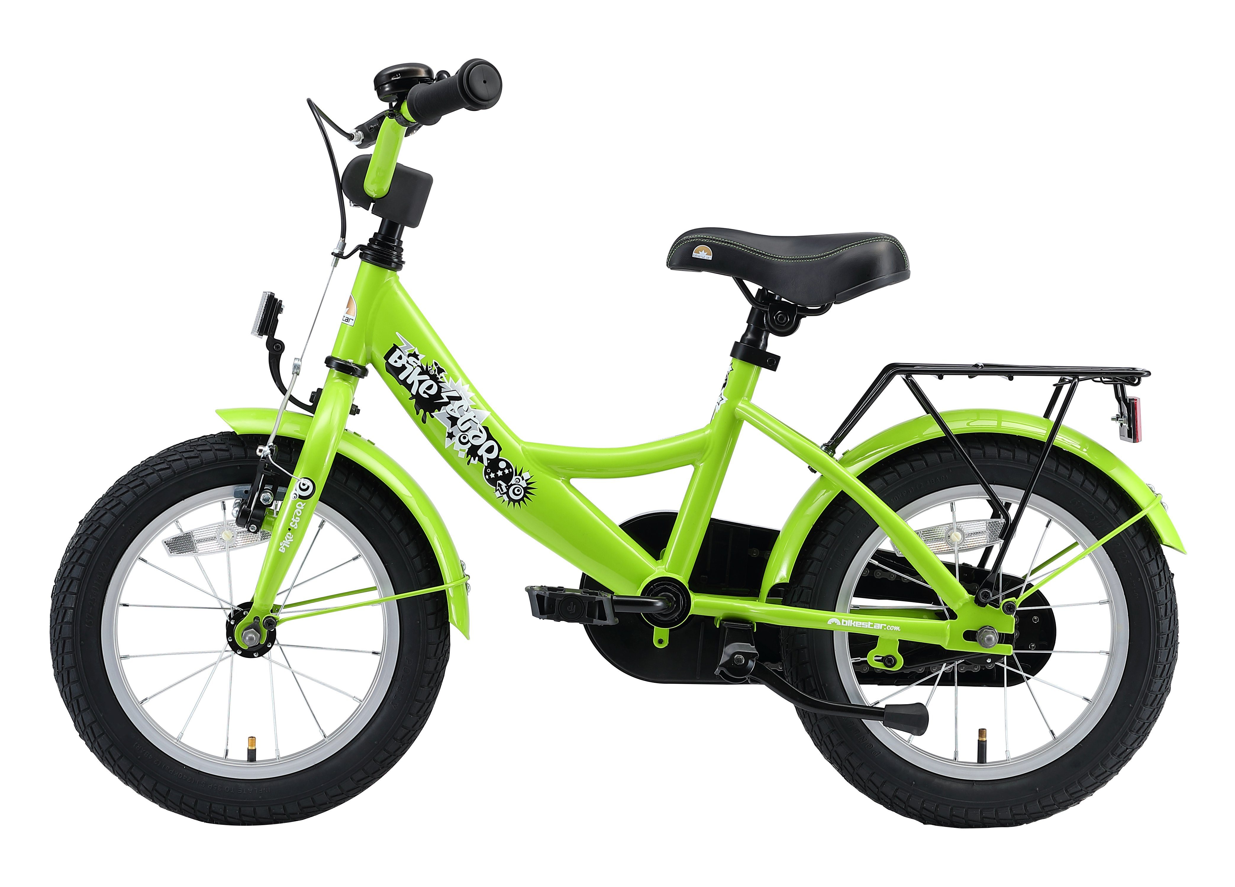 Bikestar Kinderfahrrad Classic, 14 Zoll, ab 98 cm, 3 - 5 Jahre, Jungen, Mädchen, 1 Gang, Handbremse, Rücktrittbremse, Kettenschutz, Höhenverstellbar