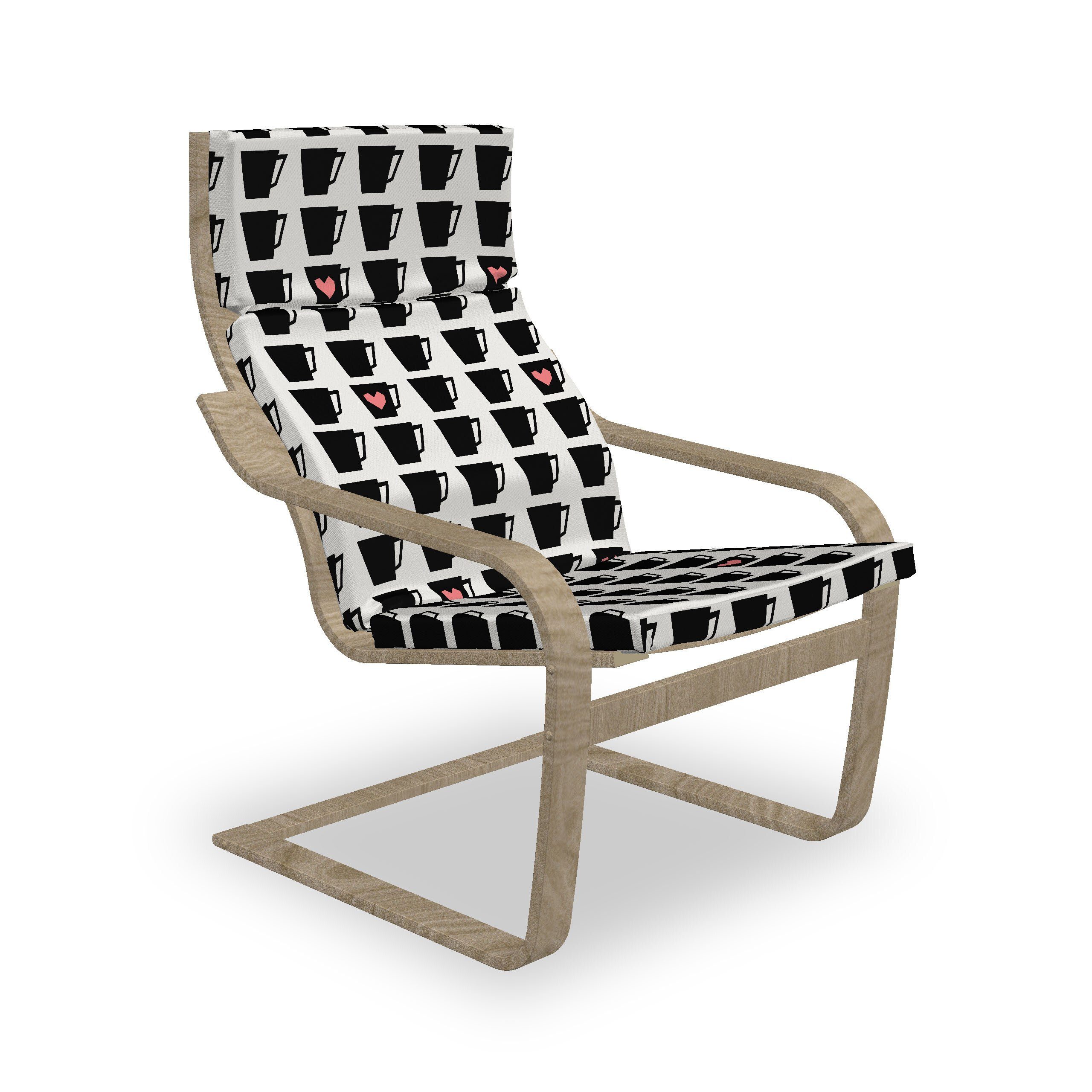 Abakuhaus Stuhlkissen Sitzkissen mit Stuhlkissen mit Hakenschlaufe und Reißverschluss, Modern Kaffee-Tee-Becher Herz-Kunst
