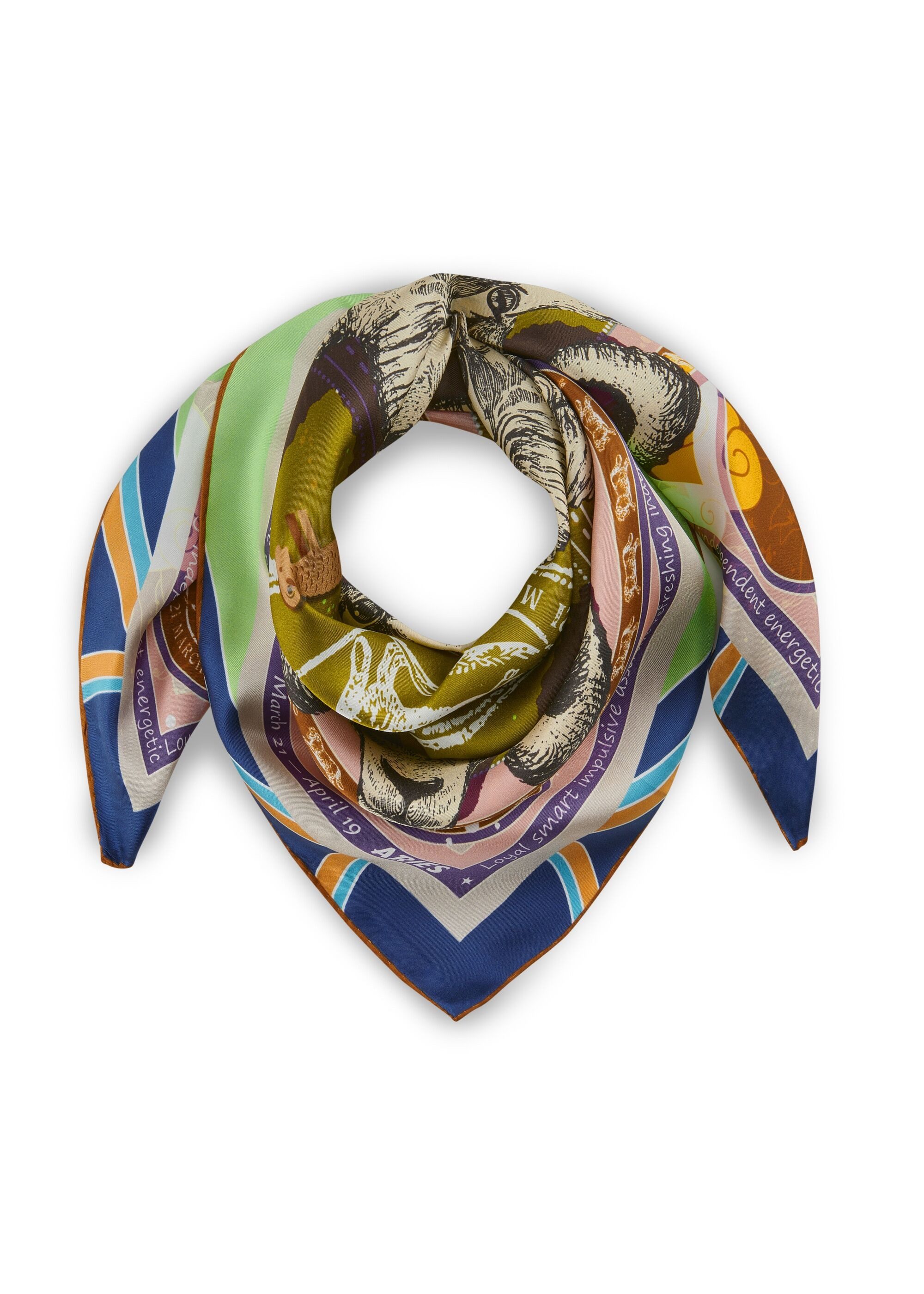 Codello Seidentuch Sternzeichen Widder, in Khaki