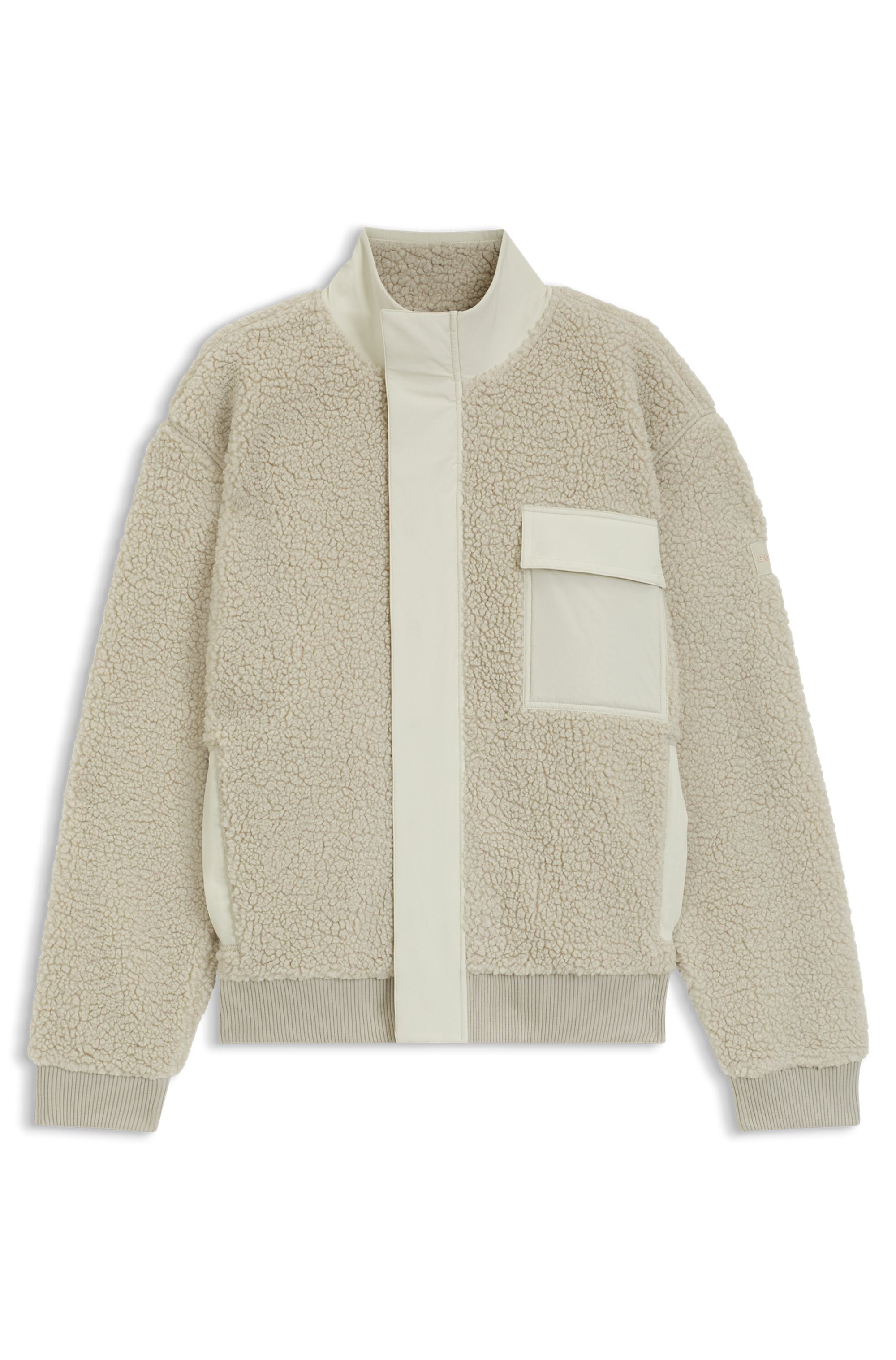 BOSS ORANGE Blouson Ze cozysolid Teddy Fell Fleece Kuschel Plüsch Jacke – Bild 4 von 5