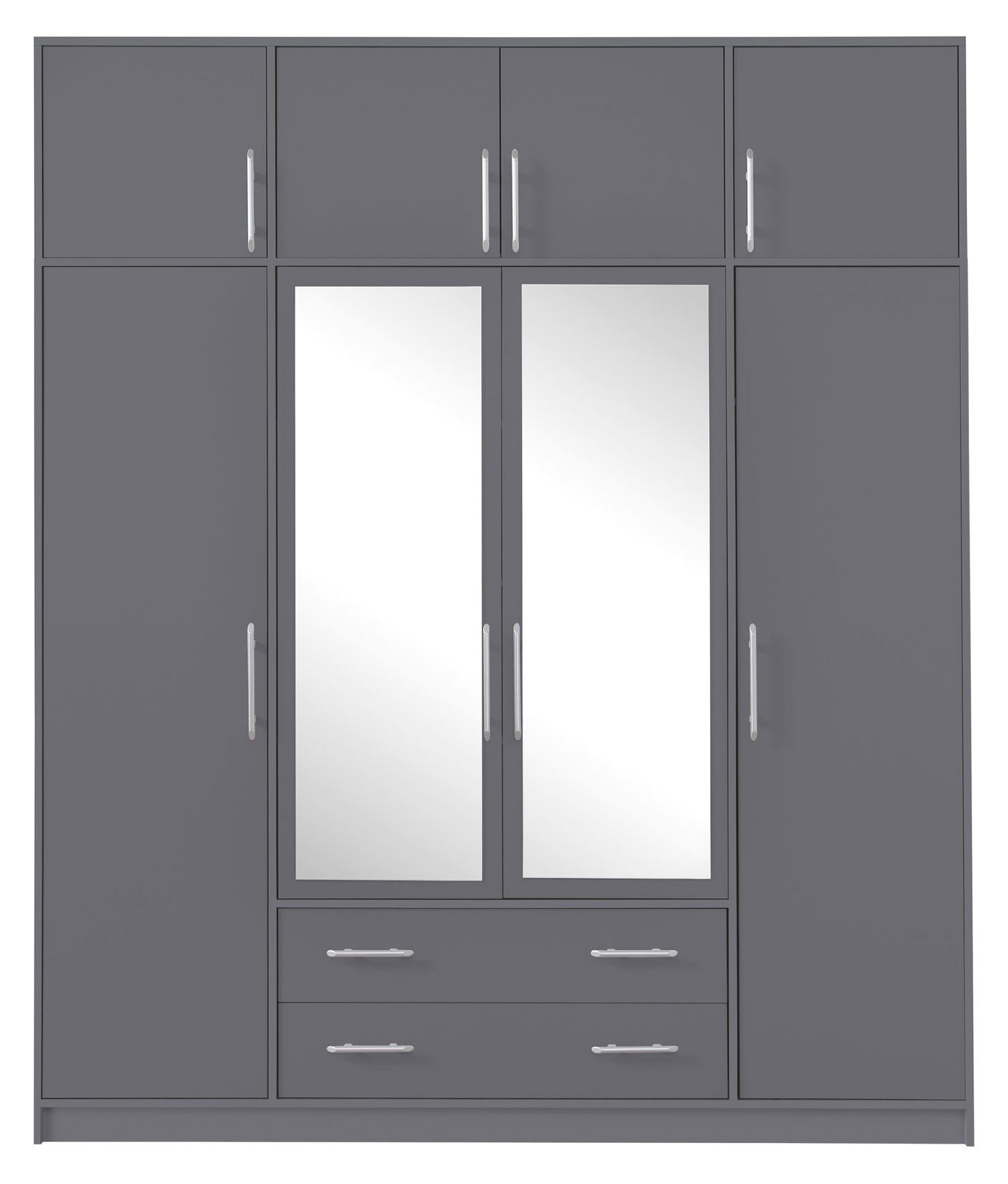 Feldmann-Wohnen Kleiderschrank Smart (1-St) 200x56x230cm anthrazit mit Aufsatz