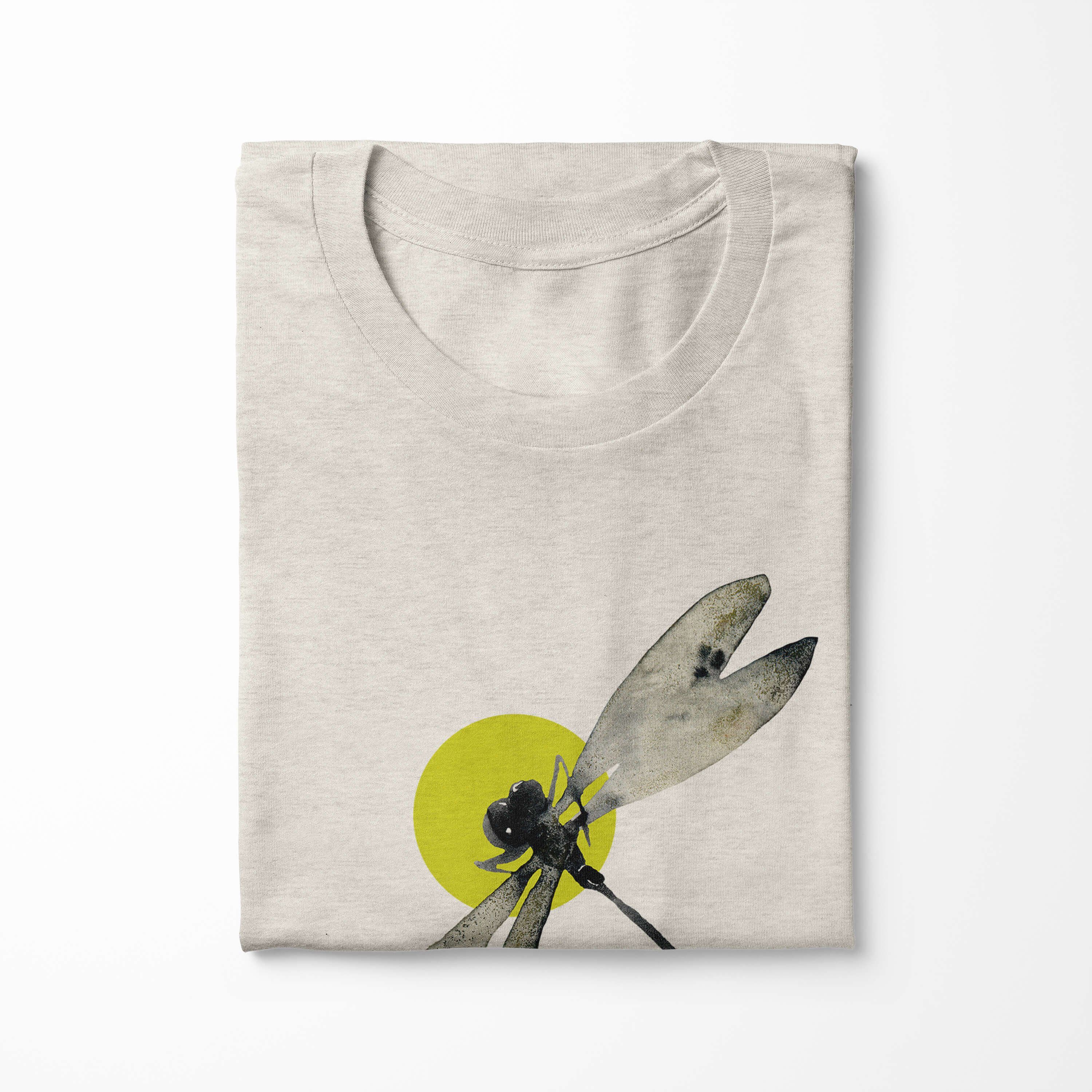 Organic Herren Farbe Libelle Sinus Shirt T-Shirt T-Shirt Aquarell (1-tlg) Motiv 100% Art Bio-Baumwolle Nachhaltig Ökomode