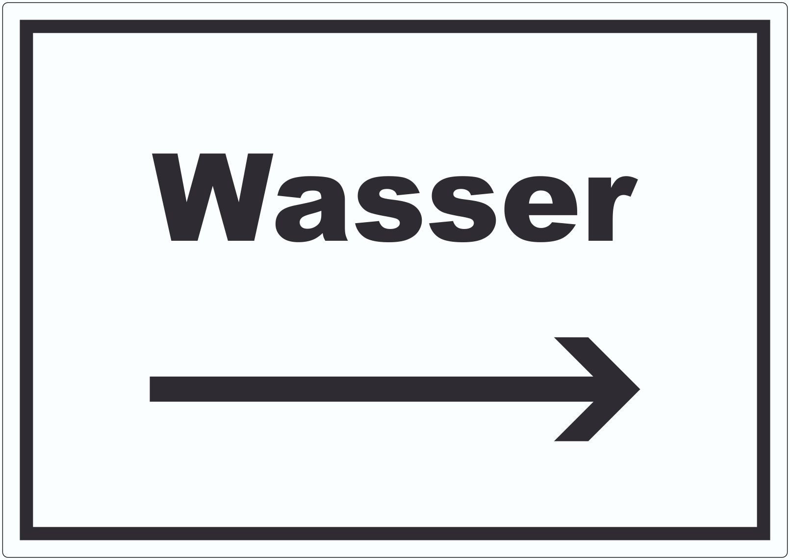 HB-Druck Aufkleber Wasser Aufkleber mit Text und Richtungspfeil rechts Anschluss, wetterfest, UV-beständig, kratzfest