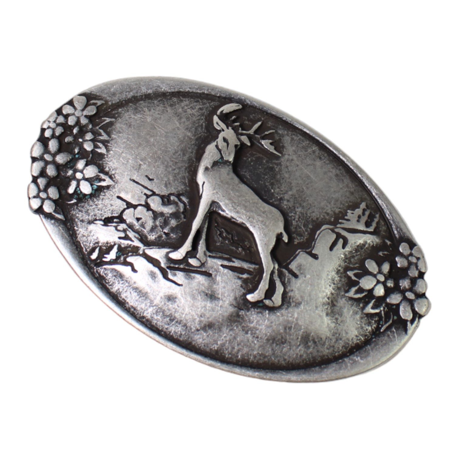 FRONHOFER Gürtelschnalle 18041 (1-St) Gürtelschnalle 4 cm, Metall (Zamak), Trachten-Style, Made in Italy