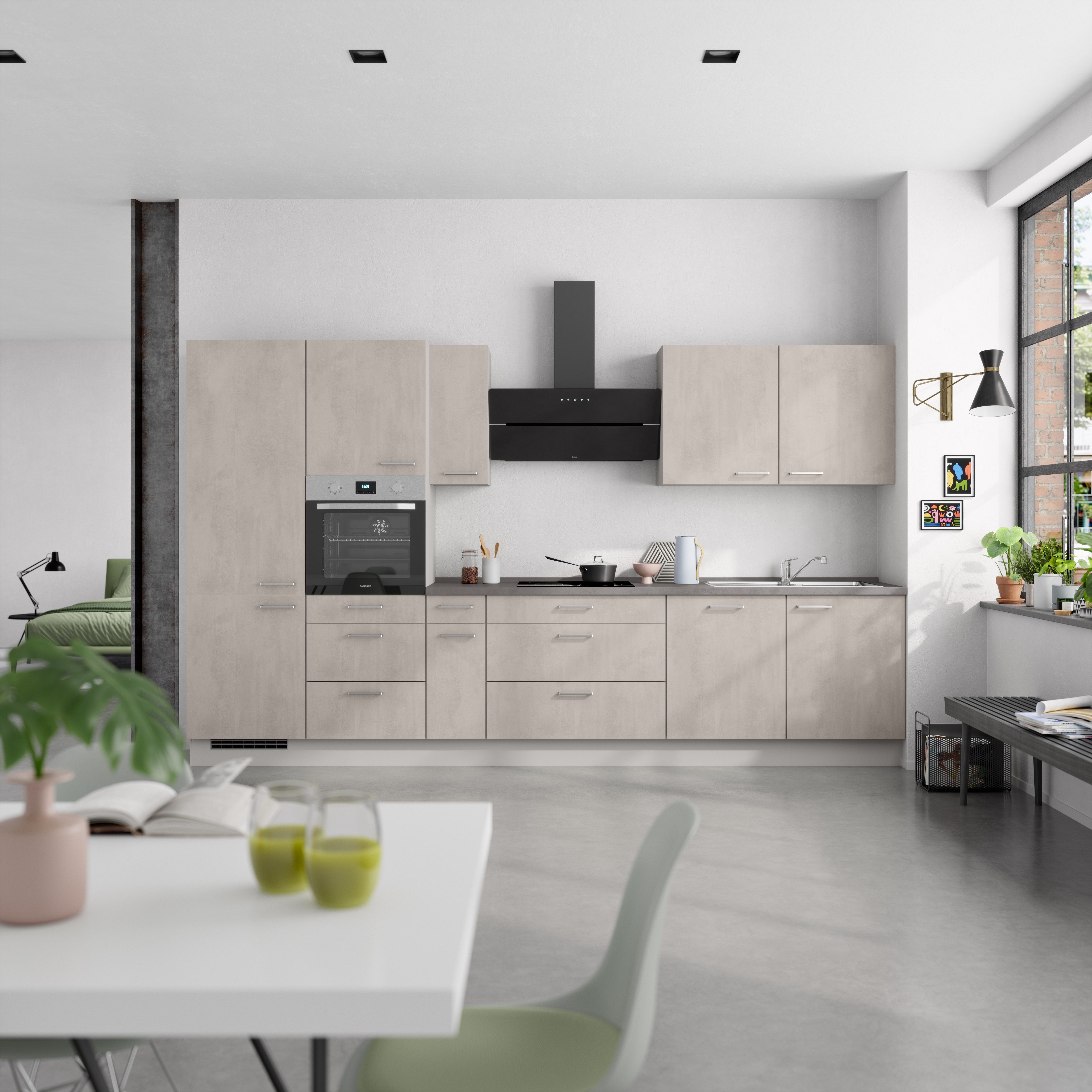 nobilia® Küchenzeile "Riva II", NEU: individuell anpassbar mit gratis Profi-Beratung, vormontiert, Breite 360 cm, Ausrichtung wählbar, wahlw. mit E-Geräten