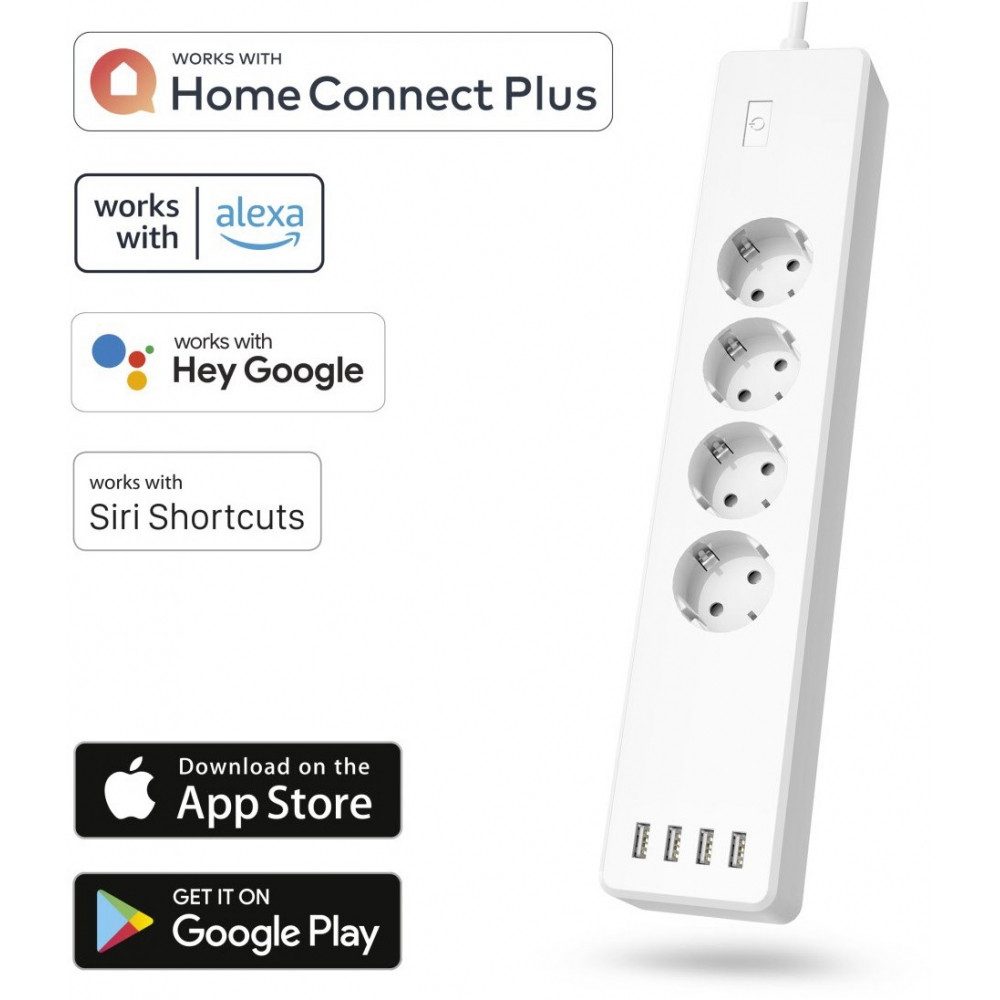 Hama Hama WiFi Steckdosenleiste mit USB-Anschlüssen. Steckdosenleiste (Steckdose, Überlastschutz), Steckdose