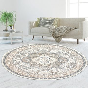 Teppich Gemütlicher Wohnzimmer Teppich in orientalischem Stil beige, TeppichHome24, rechteckig, Höhe: 12 mm