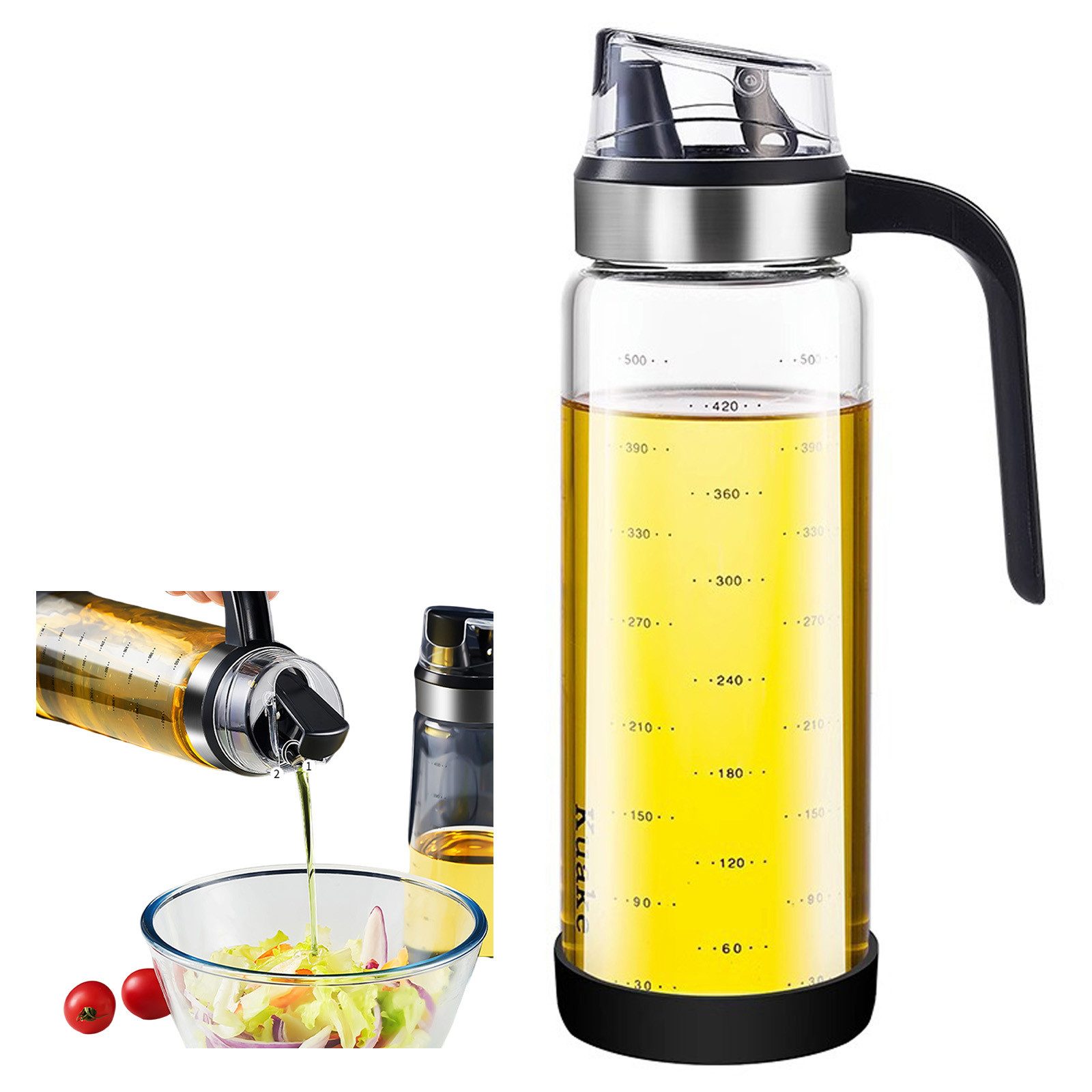 Ölspender 550ml Glasölflasche Öl Flaschen Auslaufsicheres Glas Essig ölspender