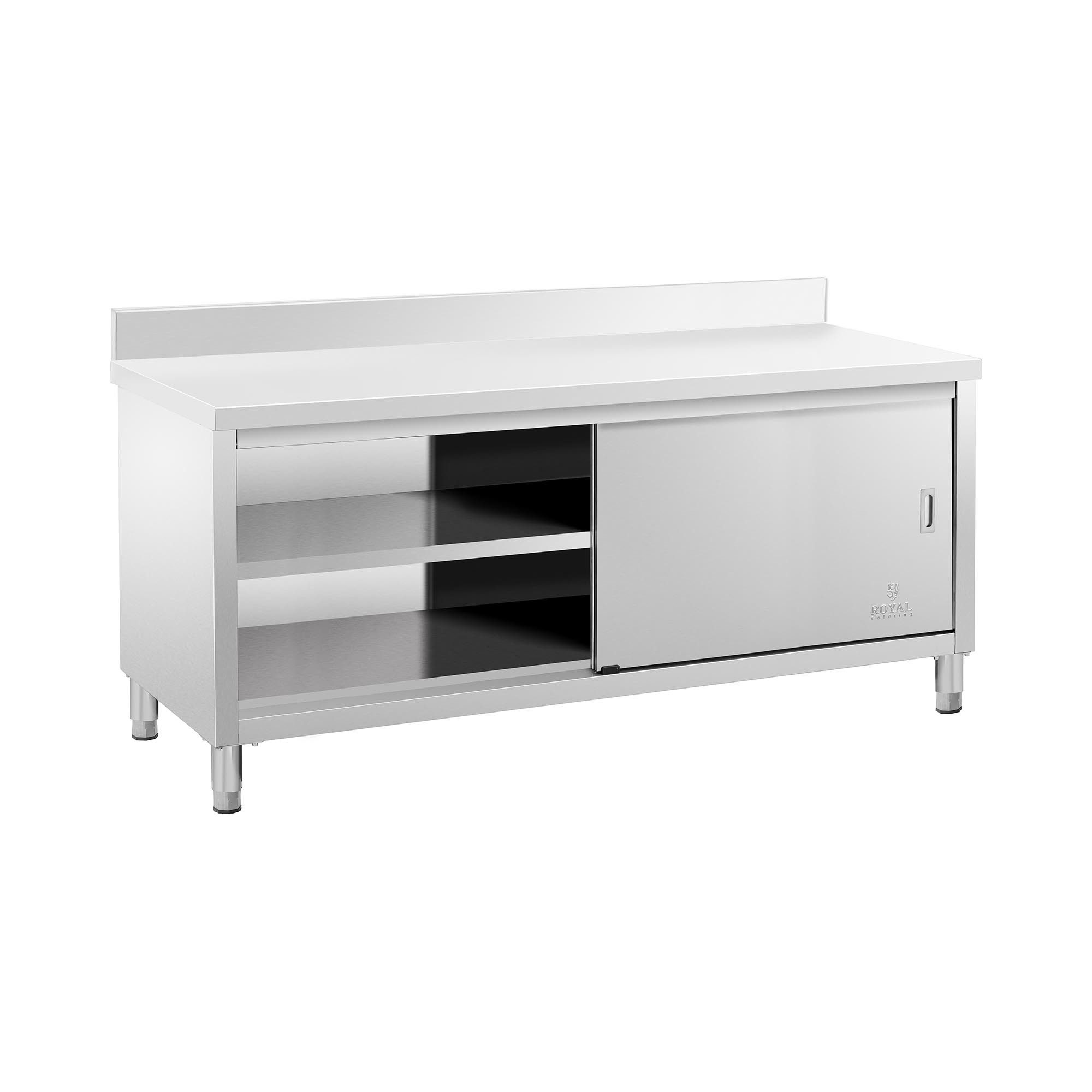 Royal Catering Arbeitstisch 200 x 60 cm Arbeitsschrank Aufkantung Edelstahl günstig online kaufen
