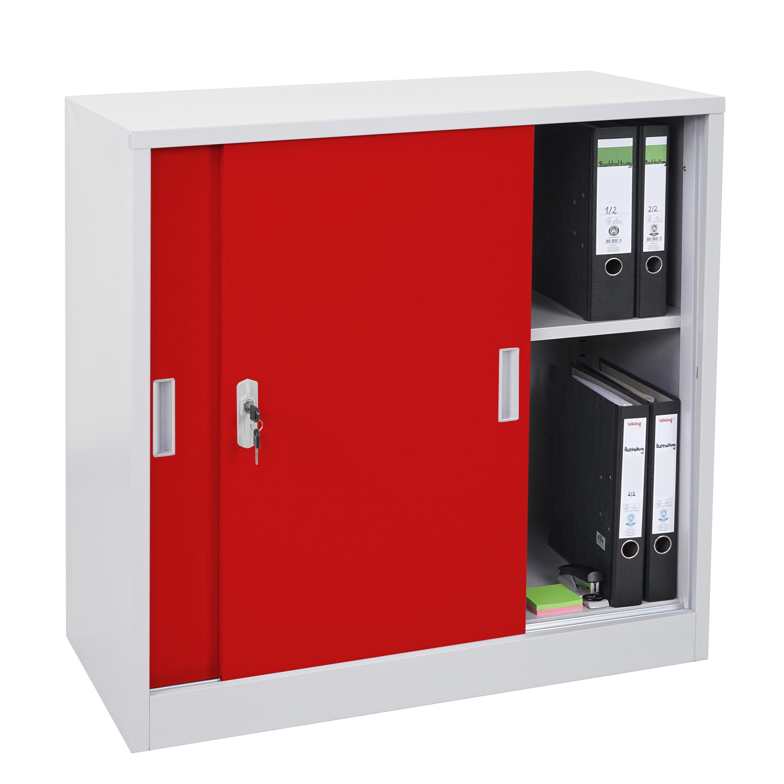 MCW Aktenschrank MCW-F41 2 Schiebetüren, 2 Schlüssel inklusive, 1 Regalboden