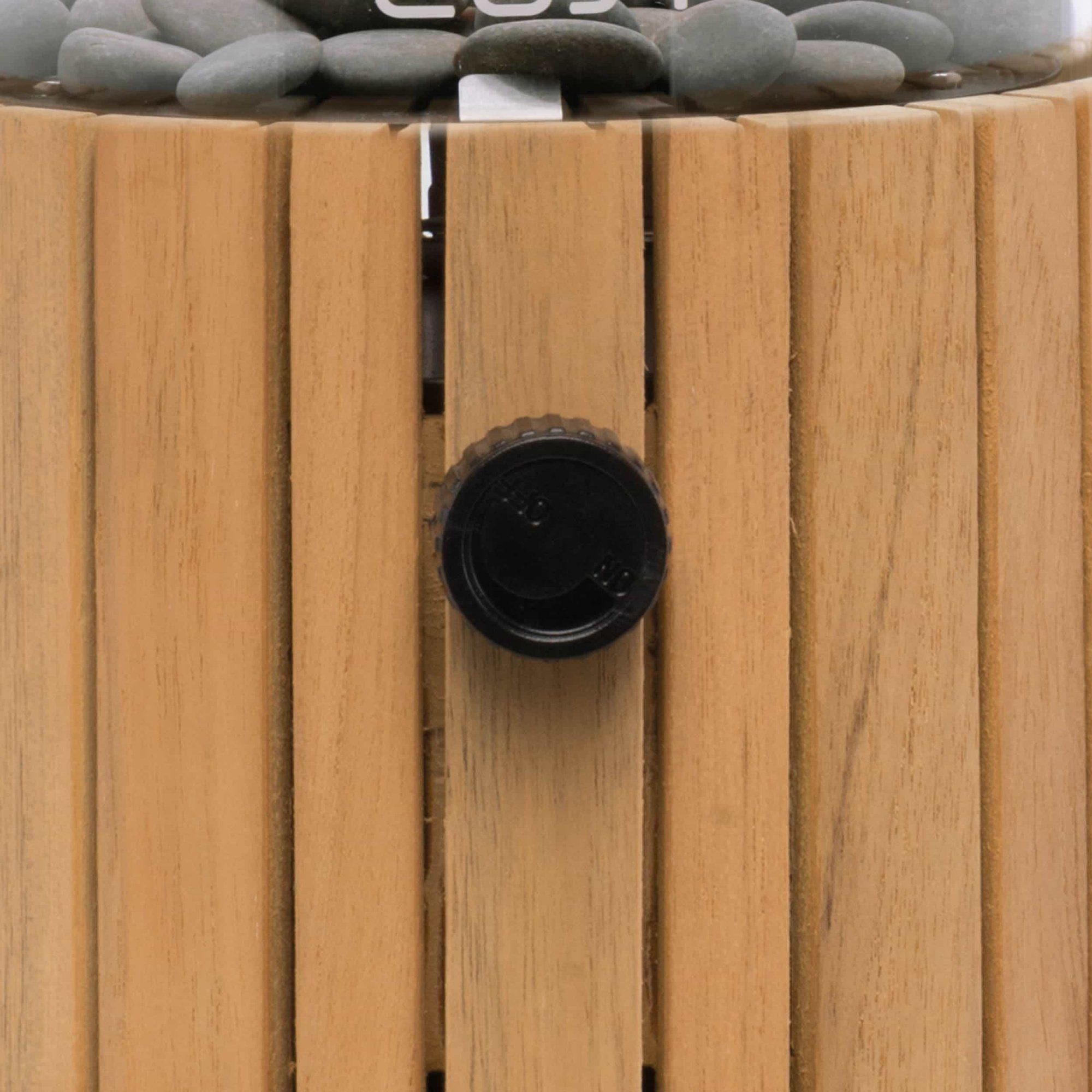 COSI Feuerstelle Cosiscoop Timber Natur, (1-St), Gaslaterne Outdoor Terrassenfeuer Laterne Windlicht Feuerkorb Gartenlaterne