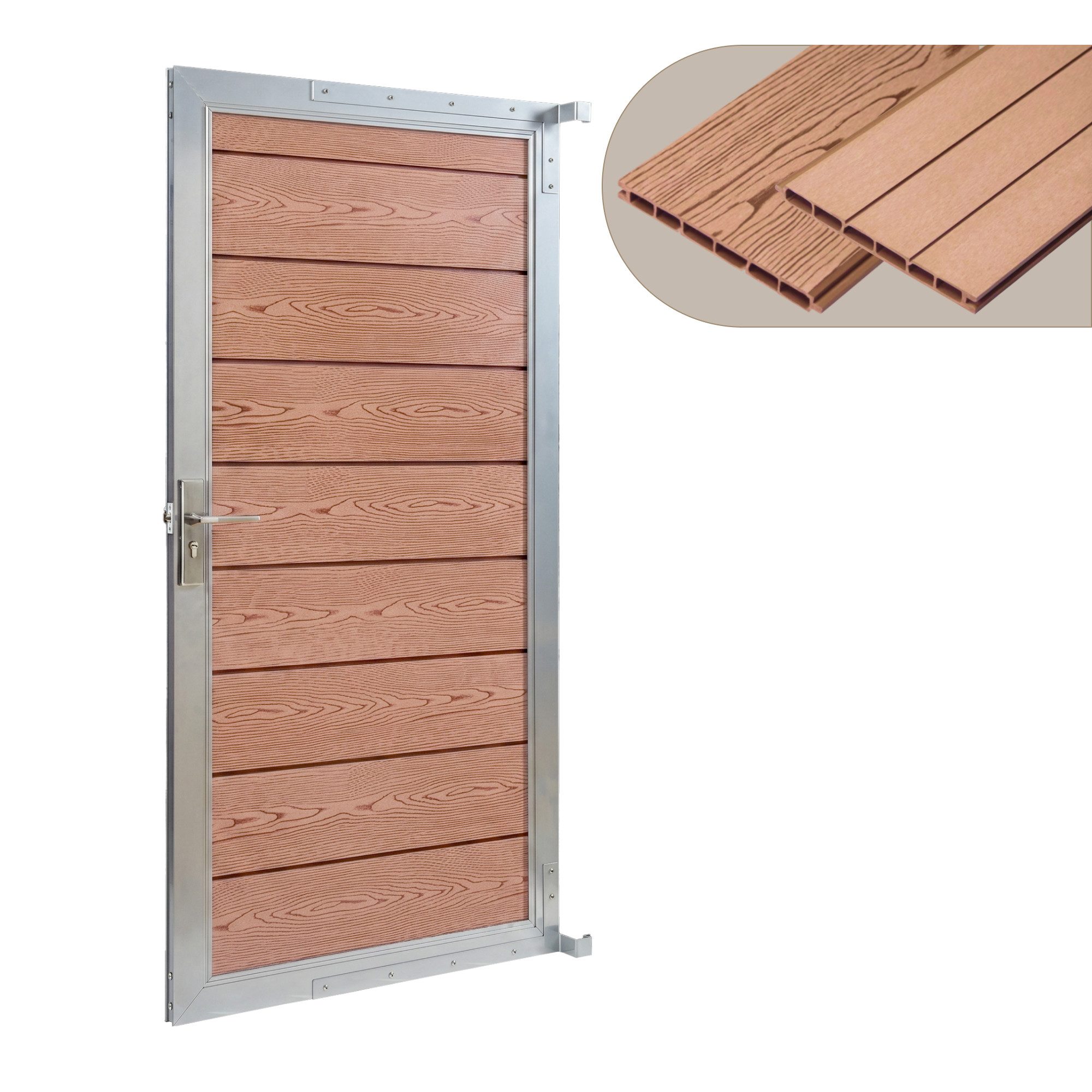 neu.holz Gartentor, »Segovia« 180 x 90 cm abschließbar WPC Holzoptik Braun