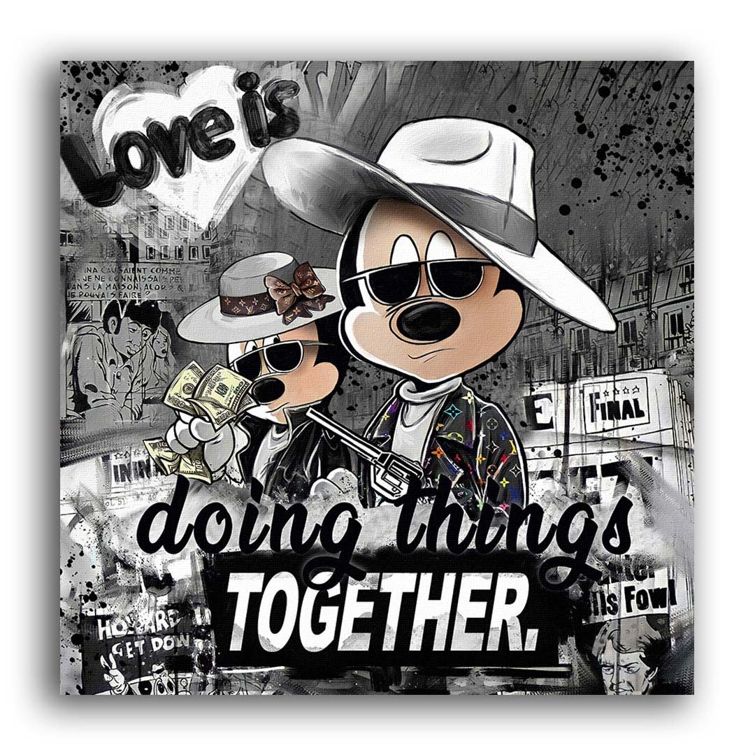 Wandbild Love is doing things together