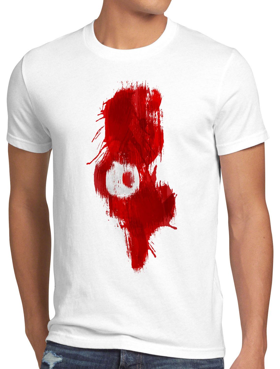 Tunisia weiß Fahne Tunesien EM Fußball Flagge Herren T-Shirt Print-Shirt style3 WM Sport