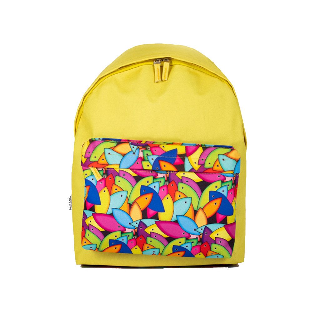 BIGGDESIGN Rucksack Biggdesign Fertility Fish Rucksack – Gelb, wasserdicht, leicht & geräu