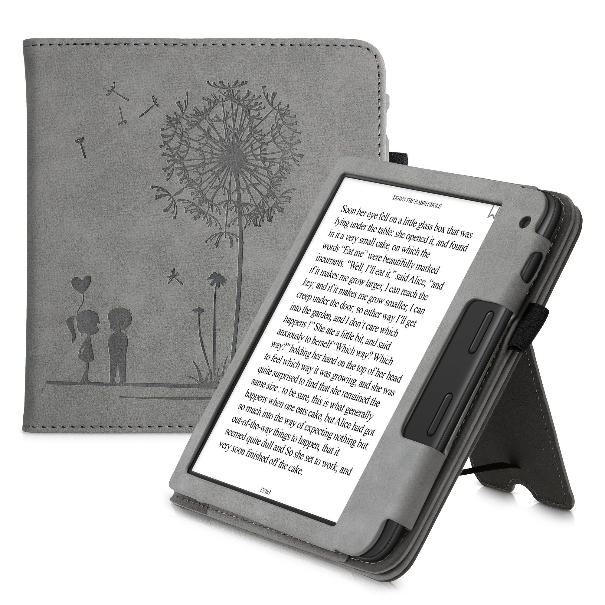 kwmobile E-Reader-Hülle Schutzhülle für Tolino Vision 6, Handschlaufe - Cover Pusteblume Love Design