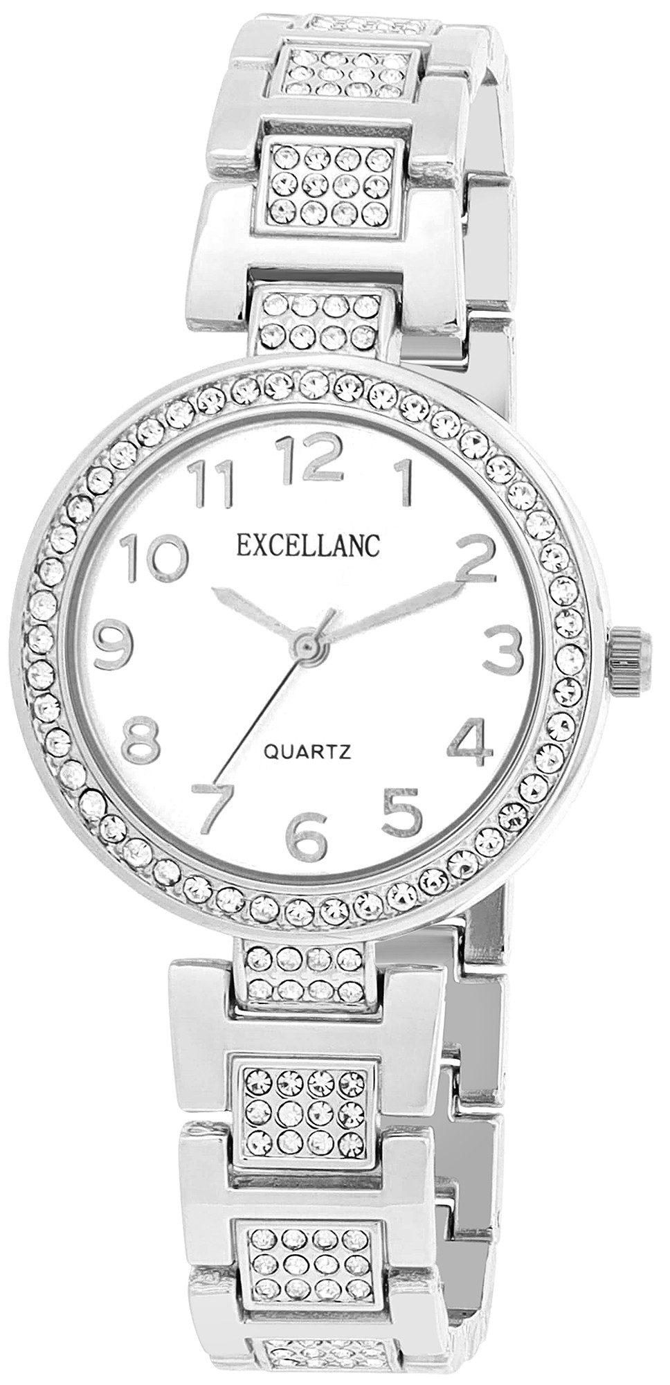 EXCELLANC Quarzuhr 1800277 ExcellMetallarmband, luxuriös, funkelnd günstig online kaufen