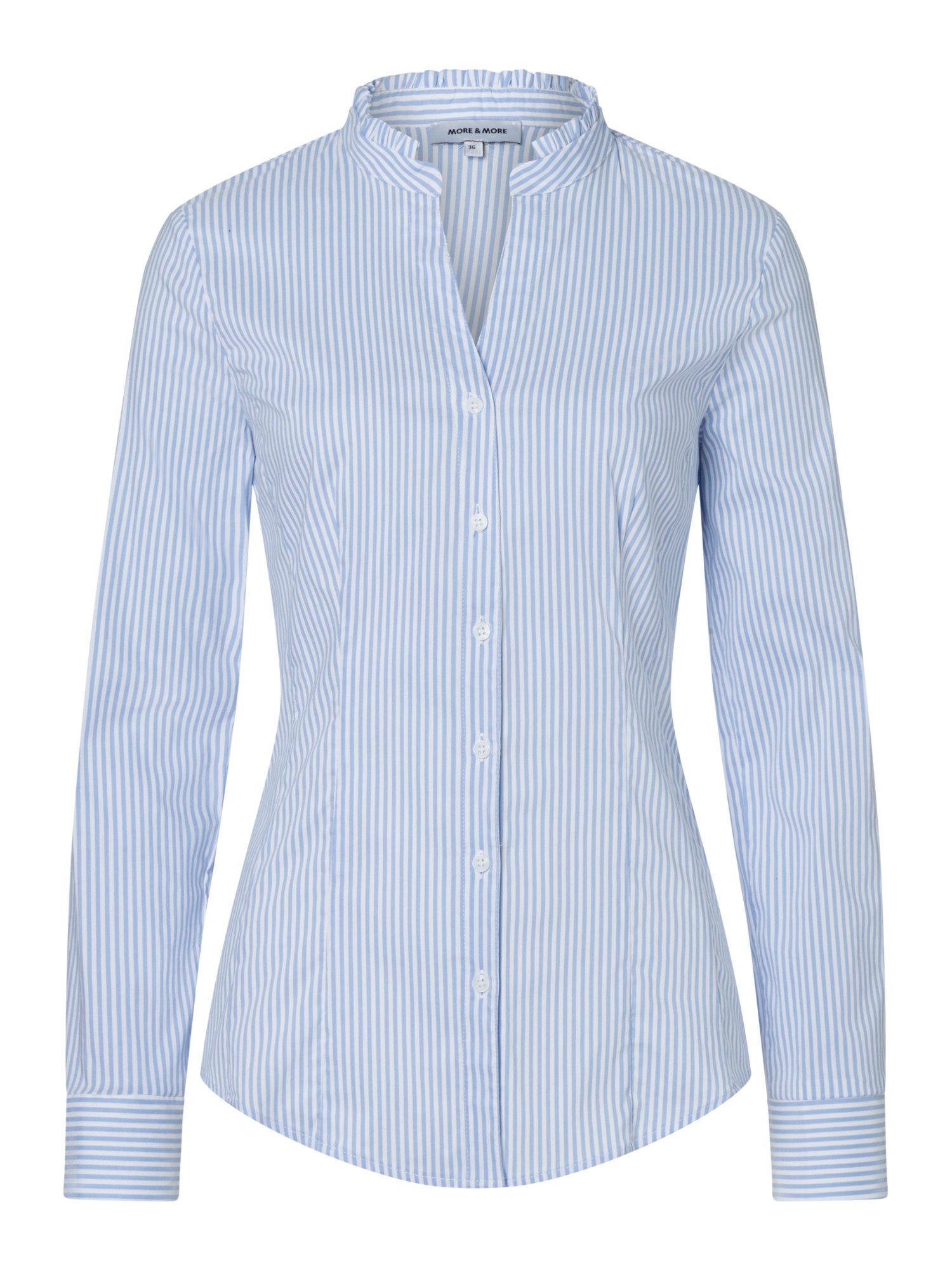 MORE&MORE Langarmbluse klassische Stretchbluse, gestreift