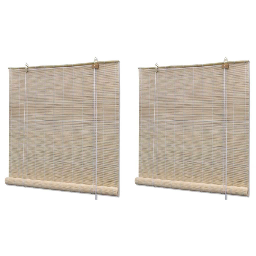 Rollo Bambusrollos Natur 2 Stk. 120x160 cm, vidaXL