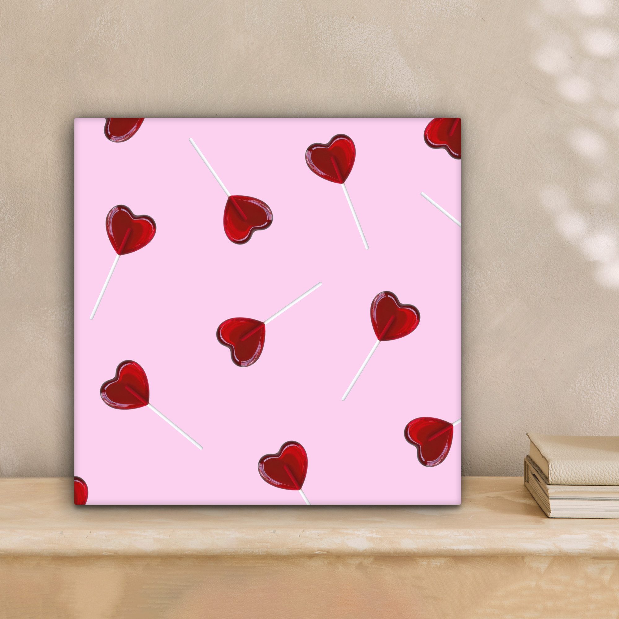 OneMillionCanvasses® Leinwandbild Rosa - Herz - günstig online kaufen