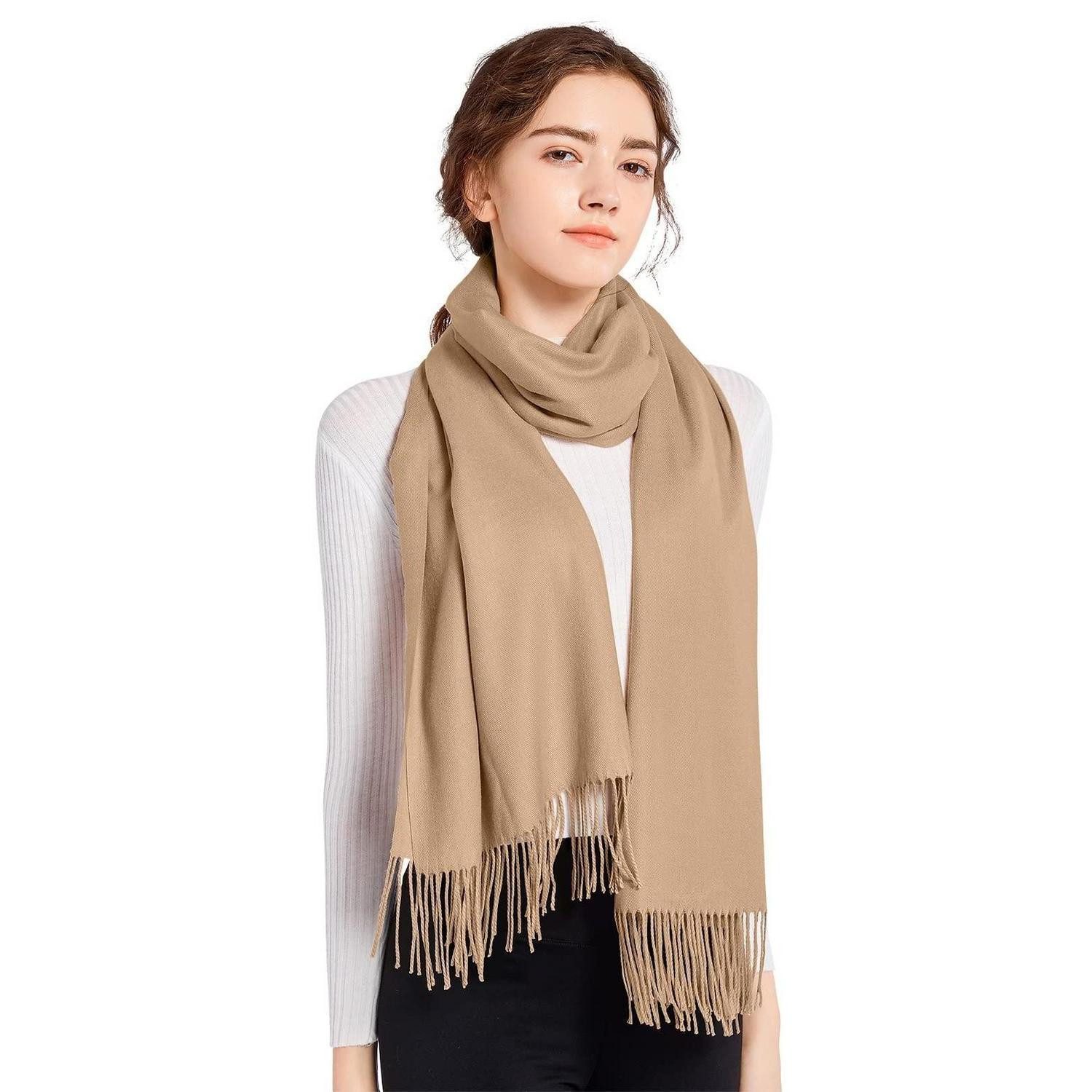 LuxusKollektion XXL-Schal Schal Kaschmir Gefühl Beige Lang, (1-St)