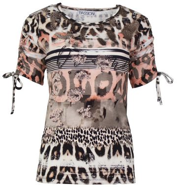 Passioni Print-Shirt T-Shirt mit Patchdruck Print mit Animalprint