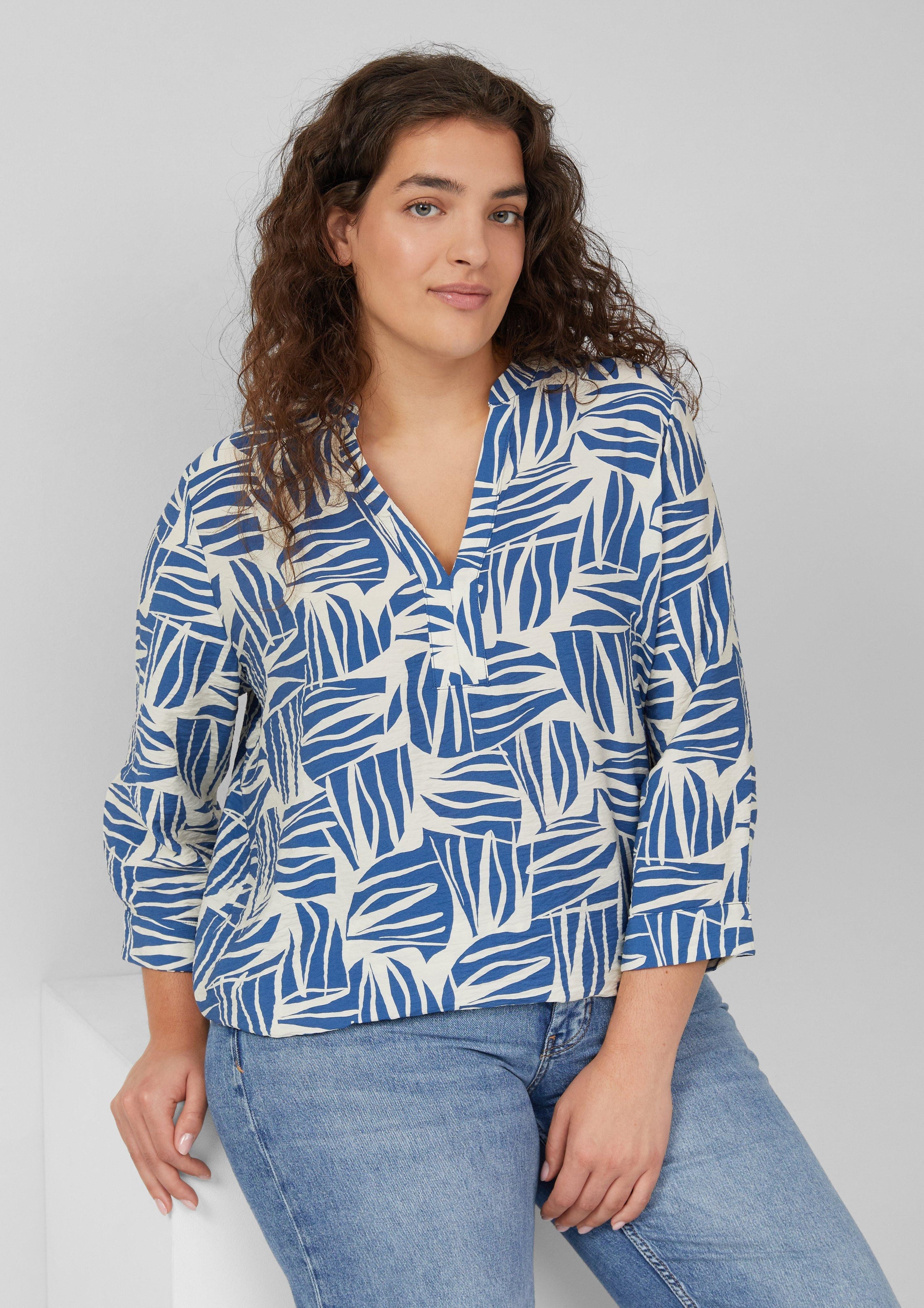 s.Oliver Langarmbluse Bluse aus strukturiertem Viskosemix günstig online kaufen