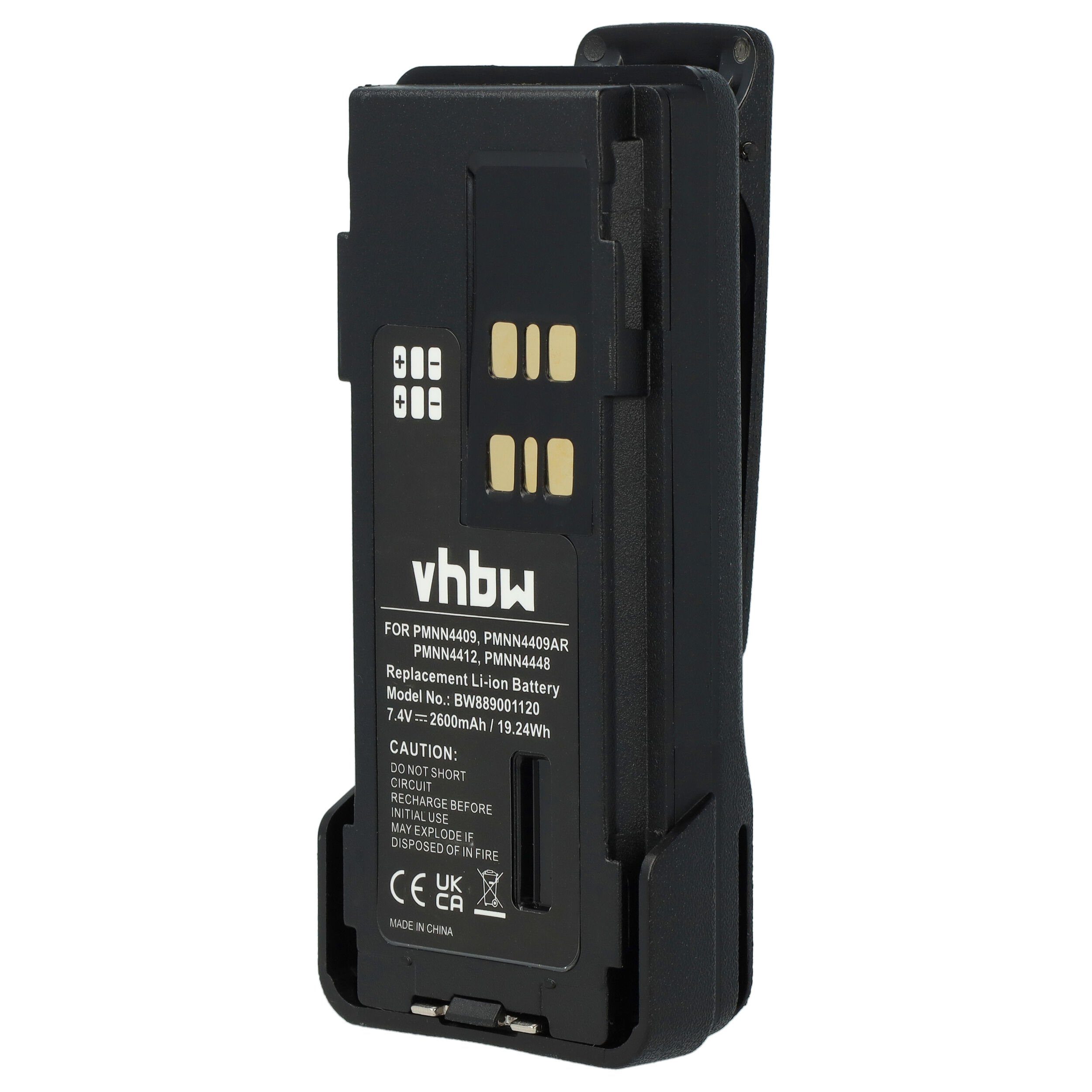 vhbw kompatibel mit Motorola XPR7350e, XPR7380e, XPR7000, XPR7380, XPR7350 Akku Li-Ion 2600 mAh (7,4 V)