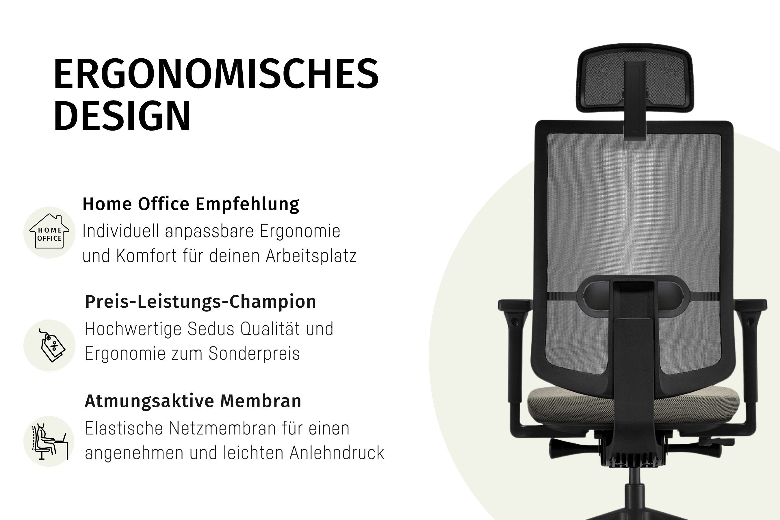 sedus Bürostuhl se:do PRO light 2 (Made in Germany, 5 Jahre Garantie), Bürostuhl mit Synchronmechanik – Bild 5 von 5
