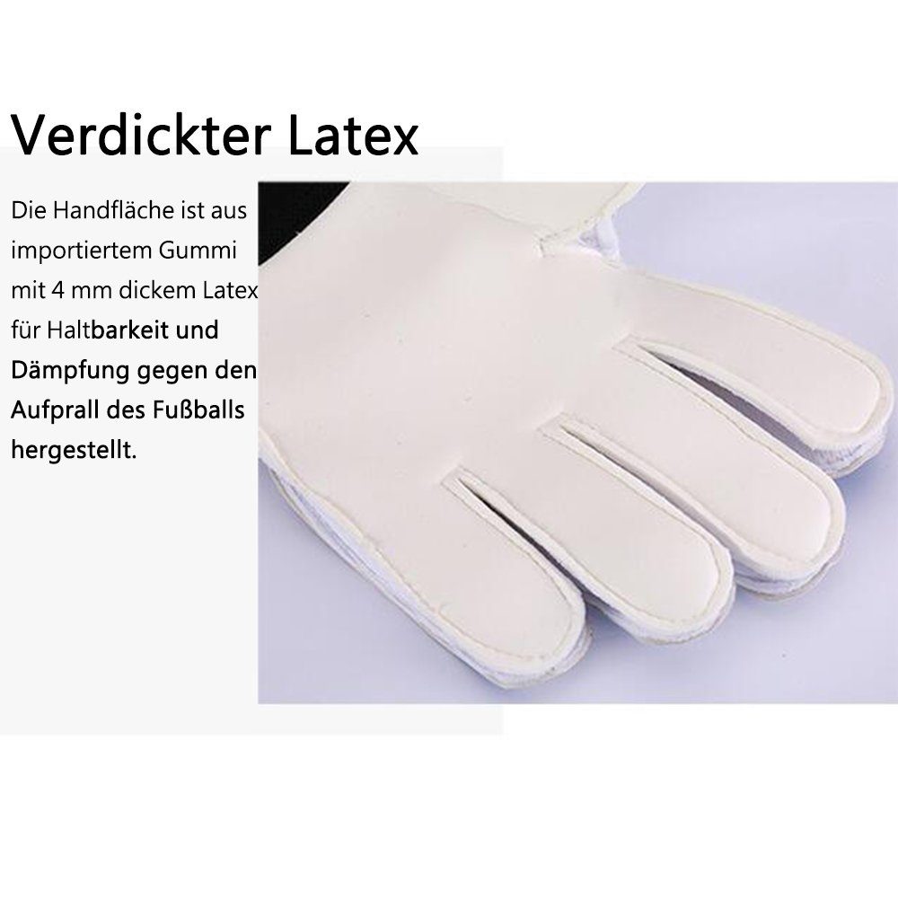 Torwarthandschuhe Latex Torwarthandschuhe Fingersave, 4mm GelldG Fußballhandschuhe, mit