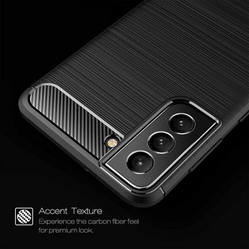 CoolGadget Handyhülle Carbon Handy Hülle für Samsung Galaxy S22 6,1 Zoll, robuste Telefonhülle Case Schutzhülle für Samsung S22 Hülle