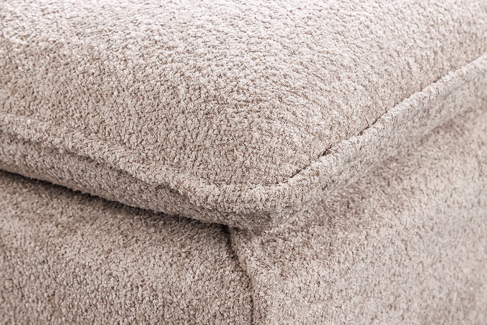 riess-ambiente Fußhocker HEAVEN 100cm beige · Hussensofa inkl. Kissen und abnehmbaren Bezug (Einzelartikel, 1 St), Wohnzimmer-Hocker · Bouclé-Bezug · Federkern- – Bild 5 von 5
