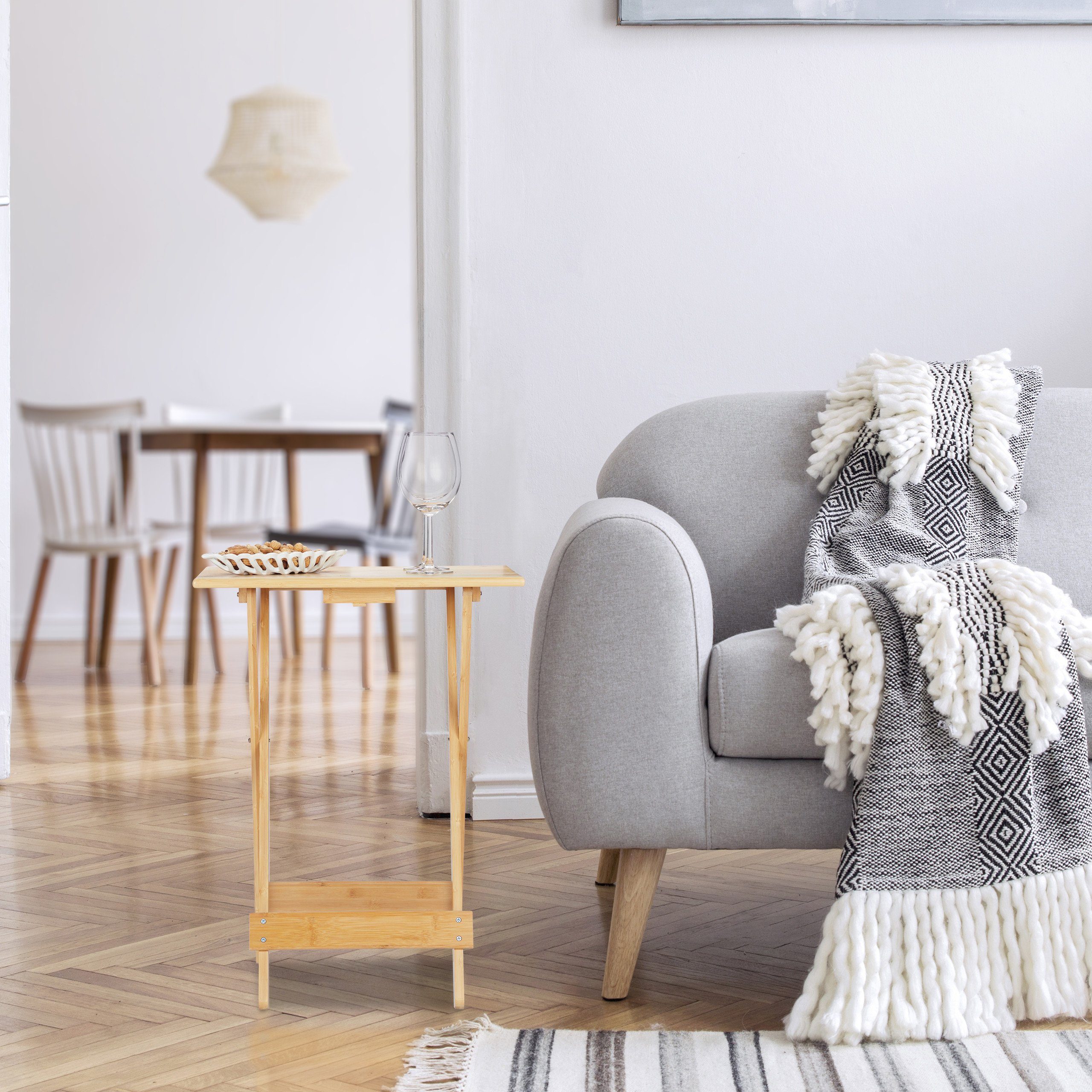 relaxdays Beistelltisch Klapptisch aus Bambus