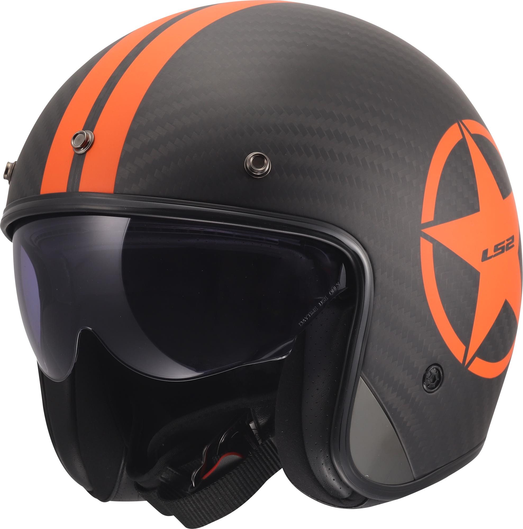 LS2 Motorradhelm OF601 Bob II Carbon Star Jethelm, Atmungsaktiv, ECE 22.06