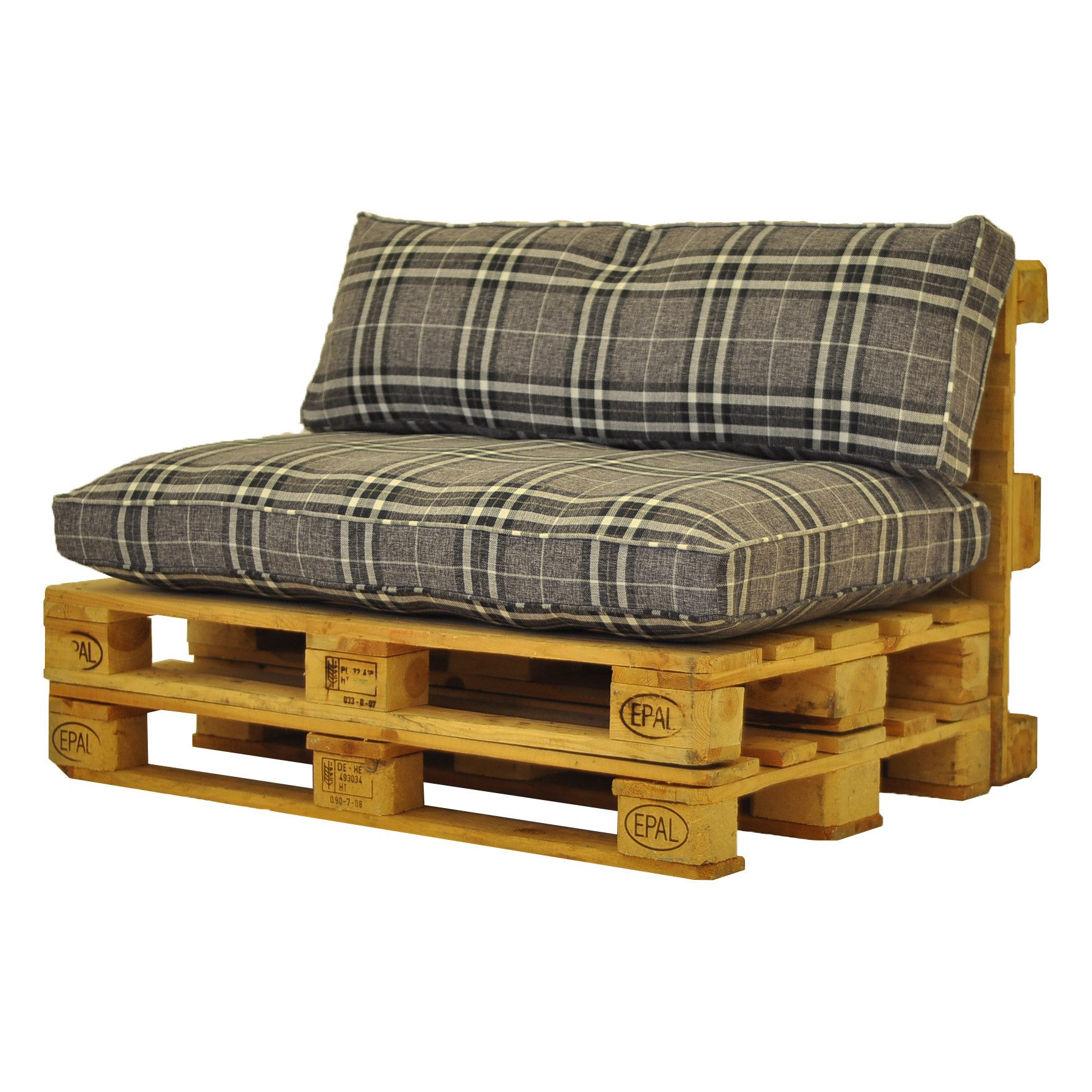 Friderik-EU Palettenkissen – Kissenset 1+1 für Palettenmöbel 120 cm, Material Lobox