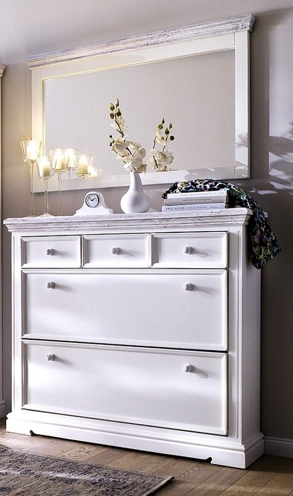 MCA furniture Шафи-Set (2-teilig) in weiss, Kiefer massiv - 125x195x30cm (BxHxT), (2-teilig)