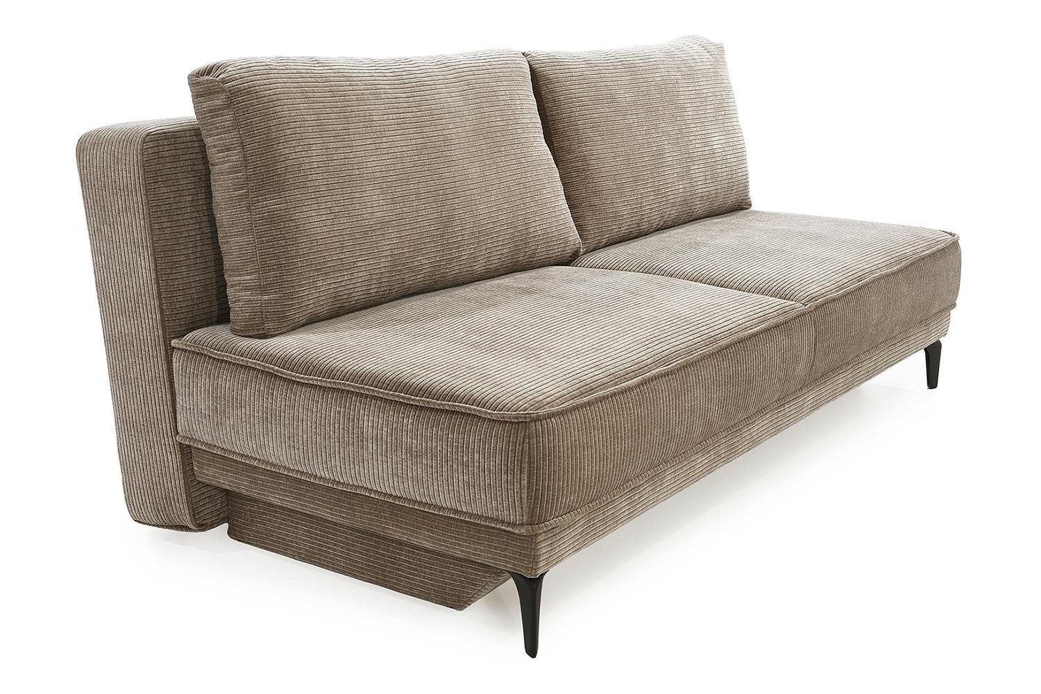 Jockenhöfer Gruppe Schlafsofa MAESTRO, Taupe, Cord, Gästebettfunktion, Bettkasten, Ausziehbar, B 203 x H 92 x T 111 cm