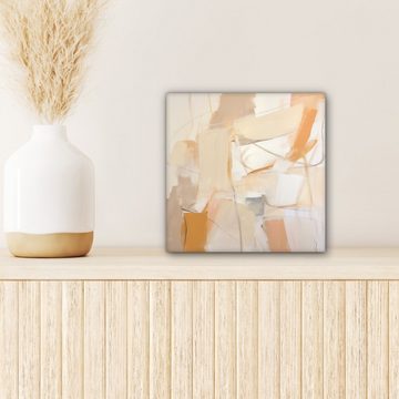 OneMillionCanvasses® Leinwandbild Abstrakt - Beige - Orange - Kunst - Modern, Orange, Beige (1 St), Wandbild, Deko Schlafzimmer Wohnzimmer 20x20 cm