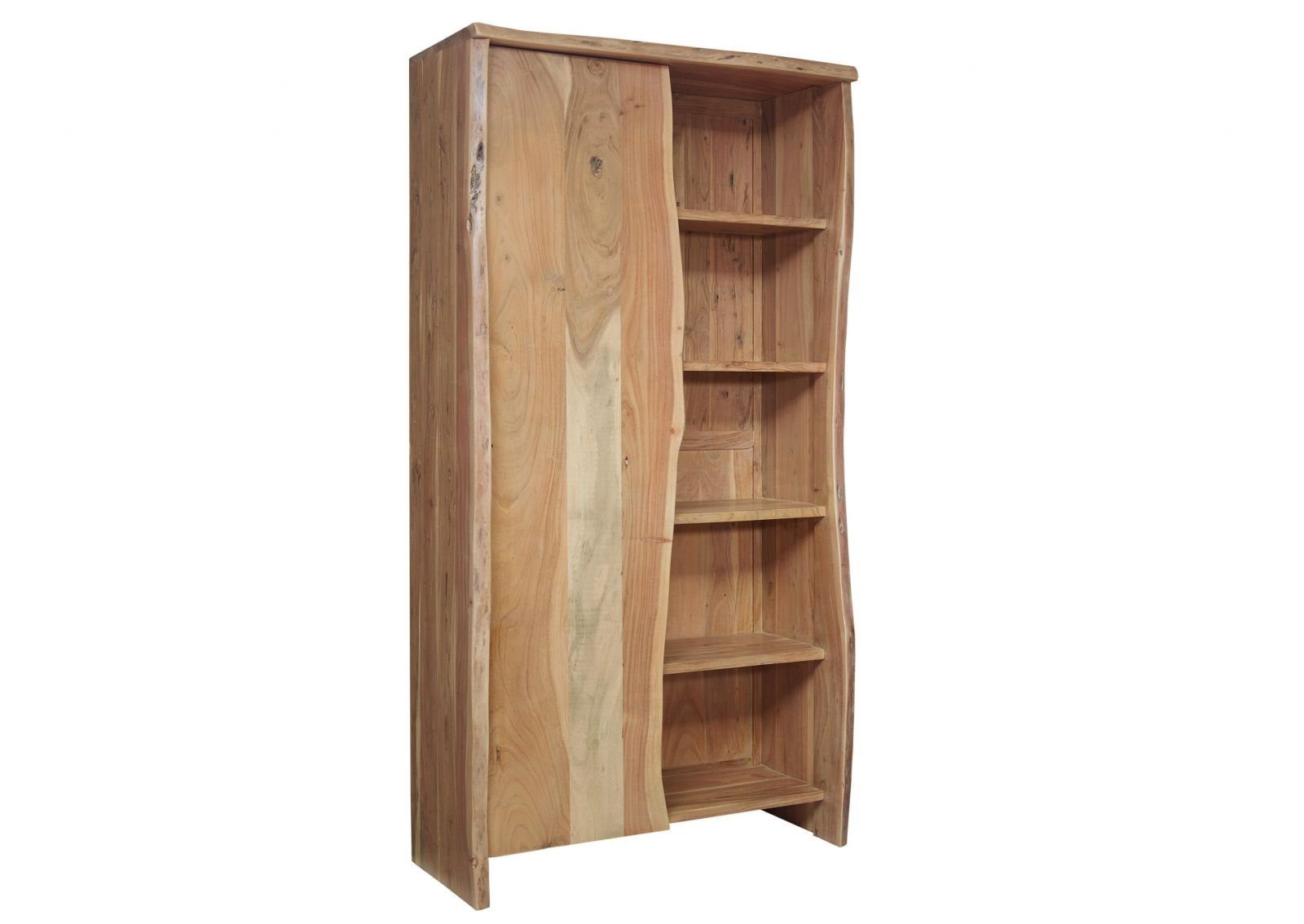 Massivmoebel24 Bücherregal PURE ACACIA, 1-tlg., Regal Akazie 105x45x204 natur lackiert PURE ACACIA #710
