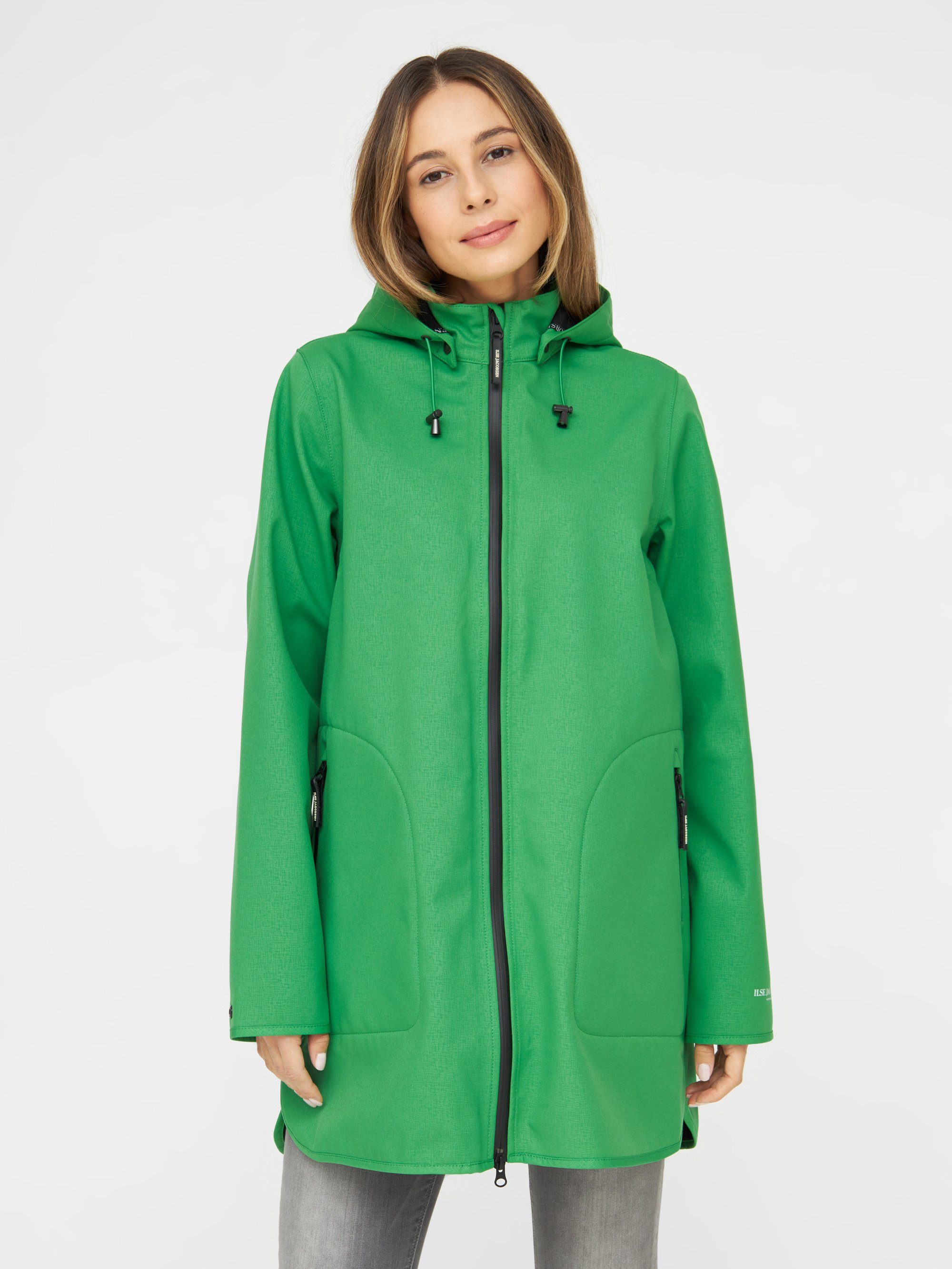 Kapuze, an Schlitze den Regenjacke Seitennähten RAIN135 Jacobsen Abnehmbare Ilse Evergreen