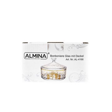 Almina Vorratsglas Bonboniere 2-teilig mit goldenen und silbernen Details