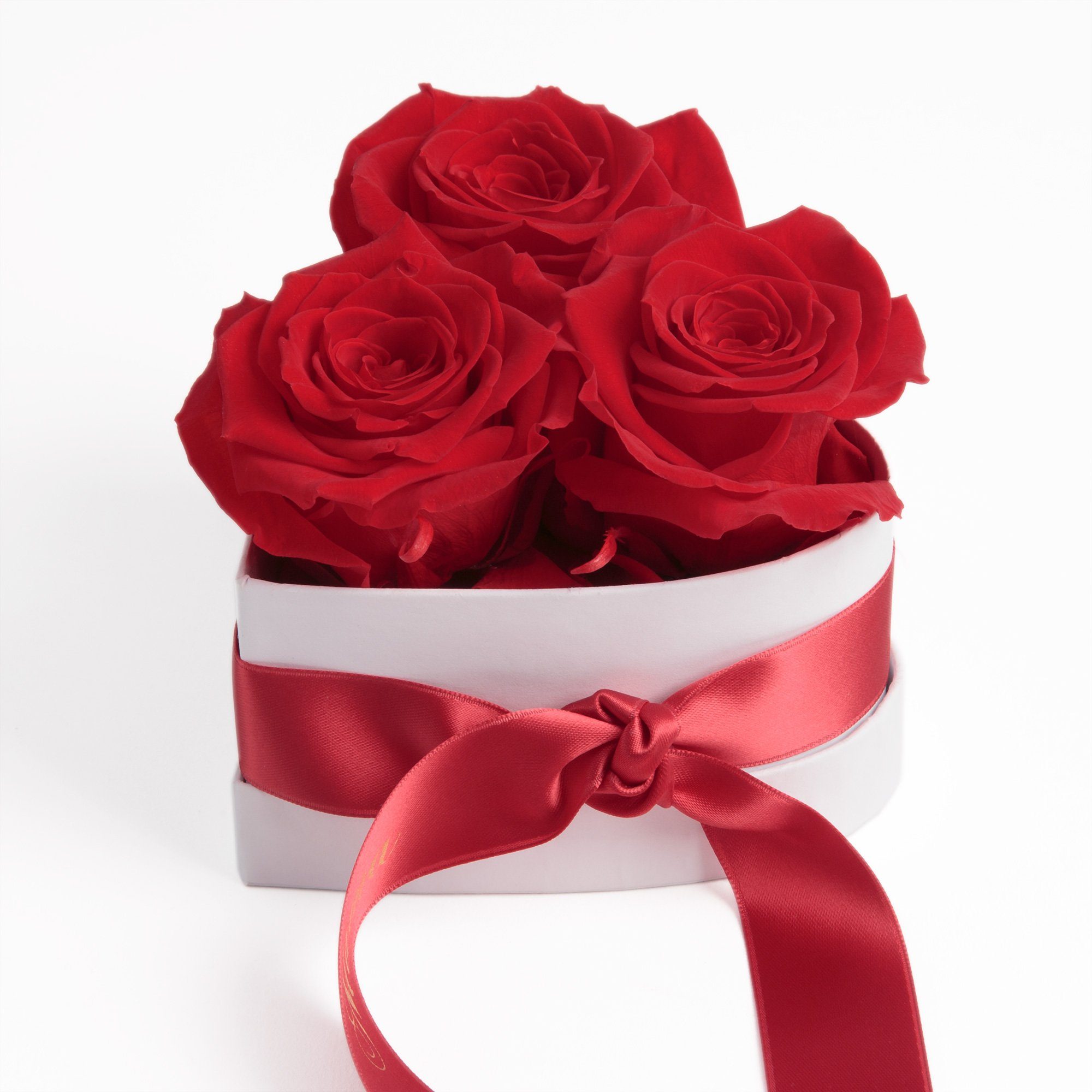 Rosen Rose, 3 Heidelberg, haltbar Beste 10 Welt SCHULZ für Herz die Mama Infinity der 3 Rot cm, ROSEMARIE Geschenk Kunstblume Rosenbox Jahre Höhe echte Blumen