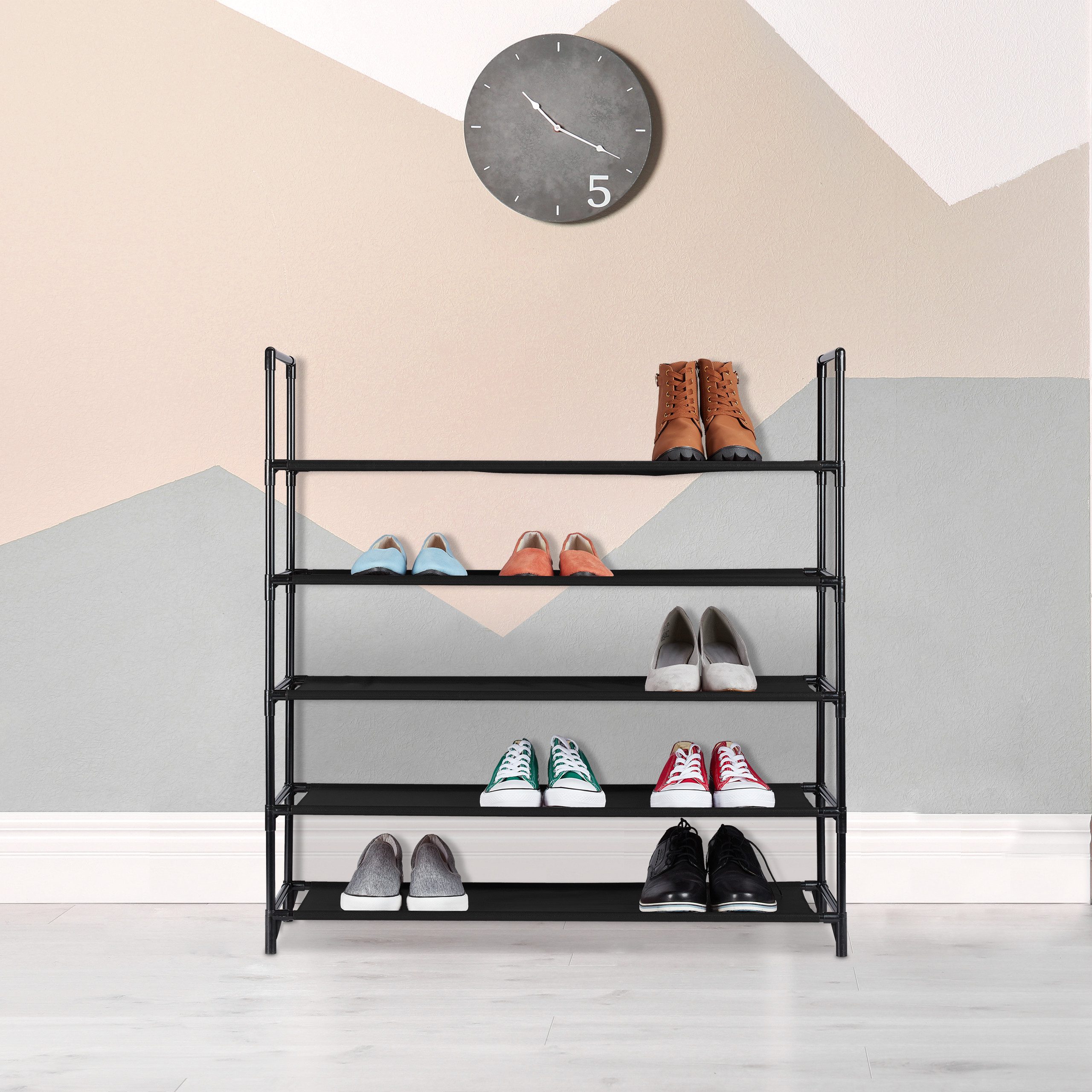 relaxdays Schuhregal Stecksystem XL, Schwarz günstig online kaufen