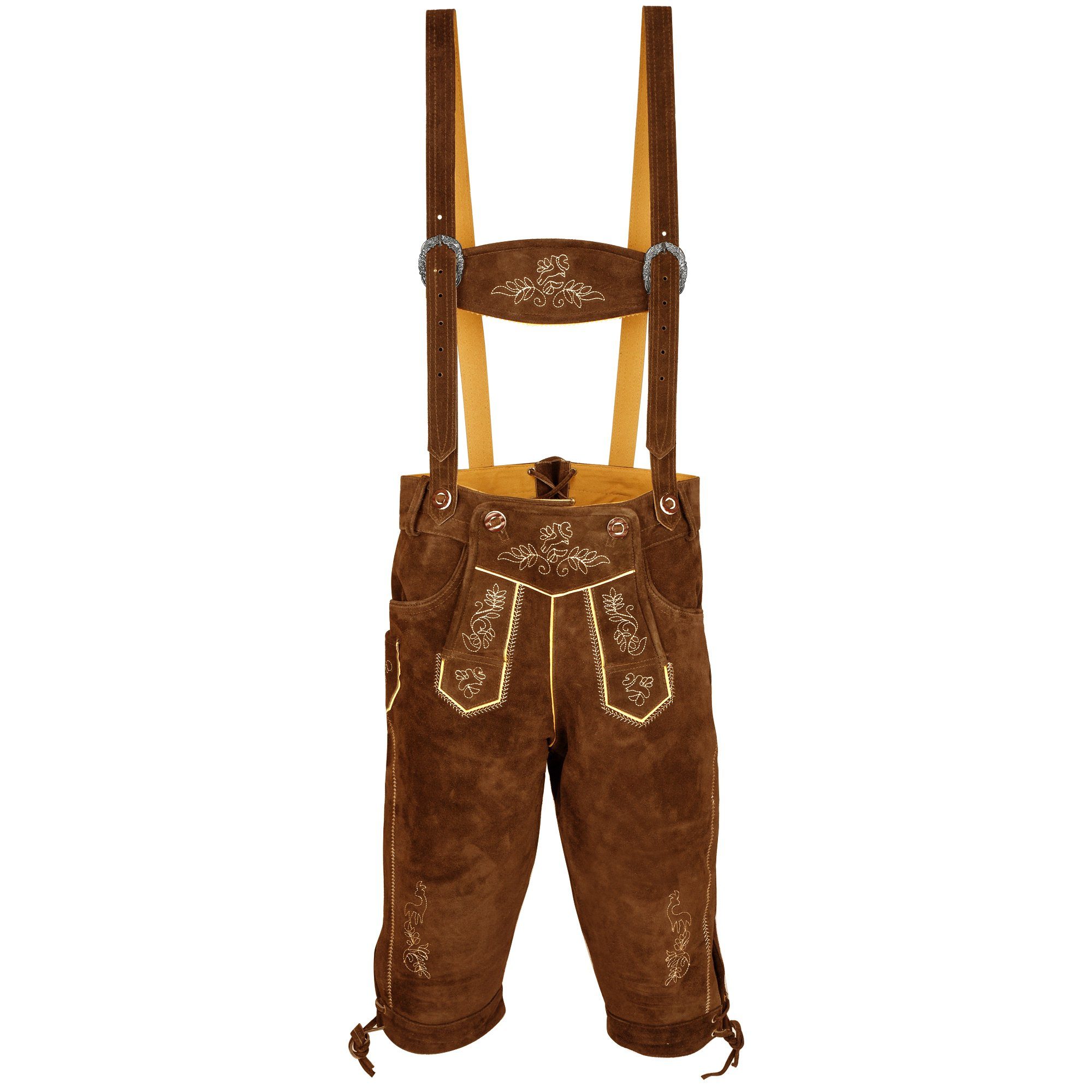 Dretaild Trachtenlederhose Premium Lederhose Herren Tracht Kneelength günstig online kaufen