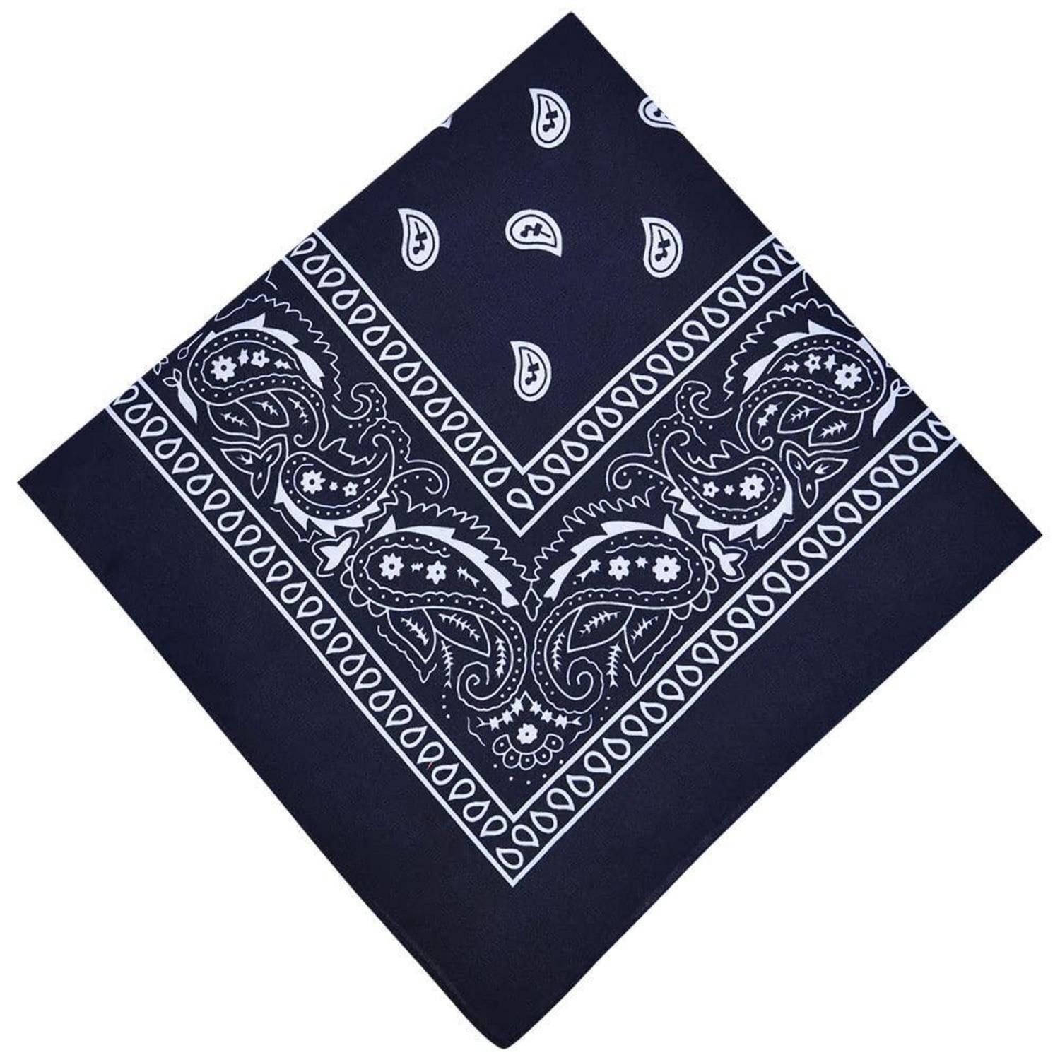 LuxusKollektion Bandana Bandana Paisley Marineblau 55x55cm Polyester, (1-St)
