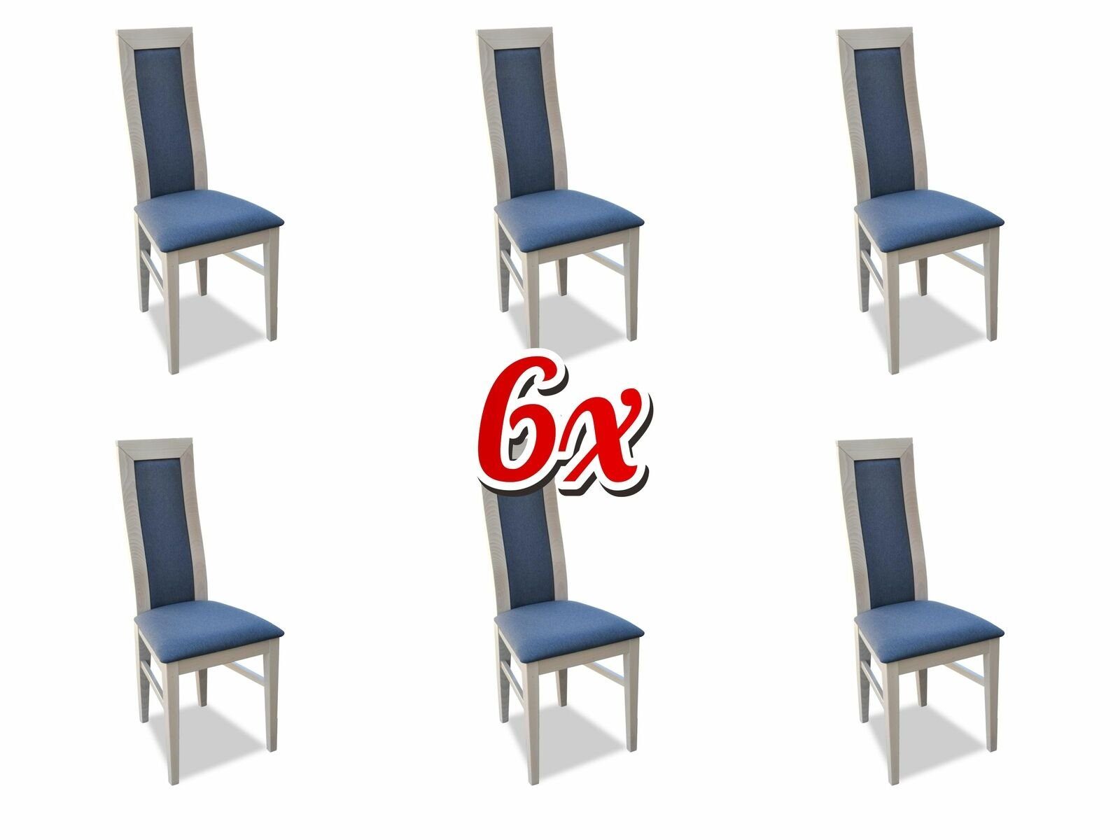 JVmoebel Stuhl Esszimmer 6x Stuhl Garnitur Set Stühle Essgarnitur