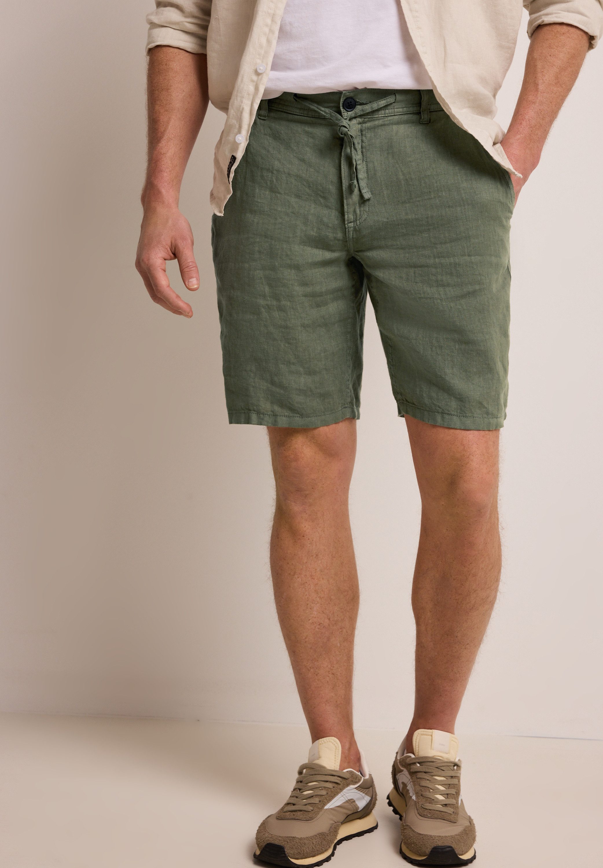 STREET ONE MEN Shorts aus Leinen