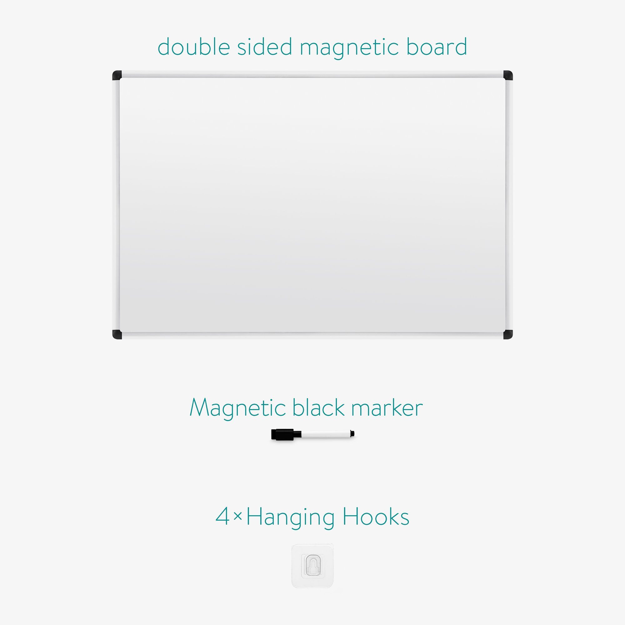 Whiteboard/Magnettafel - Navaris mit Aluminium Rahmen Kombiboard Tafel Memoboard