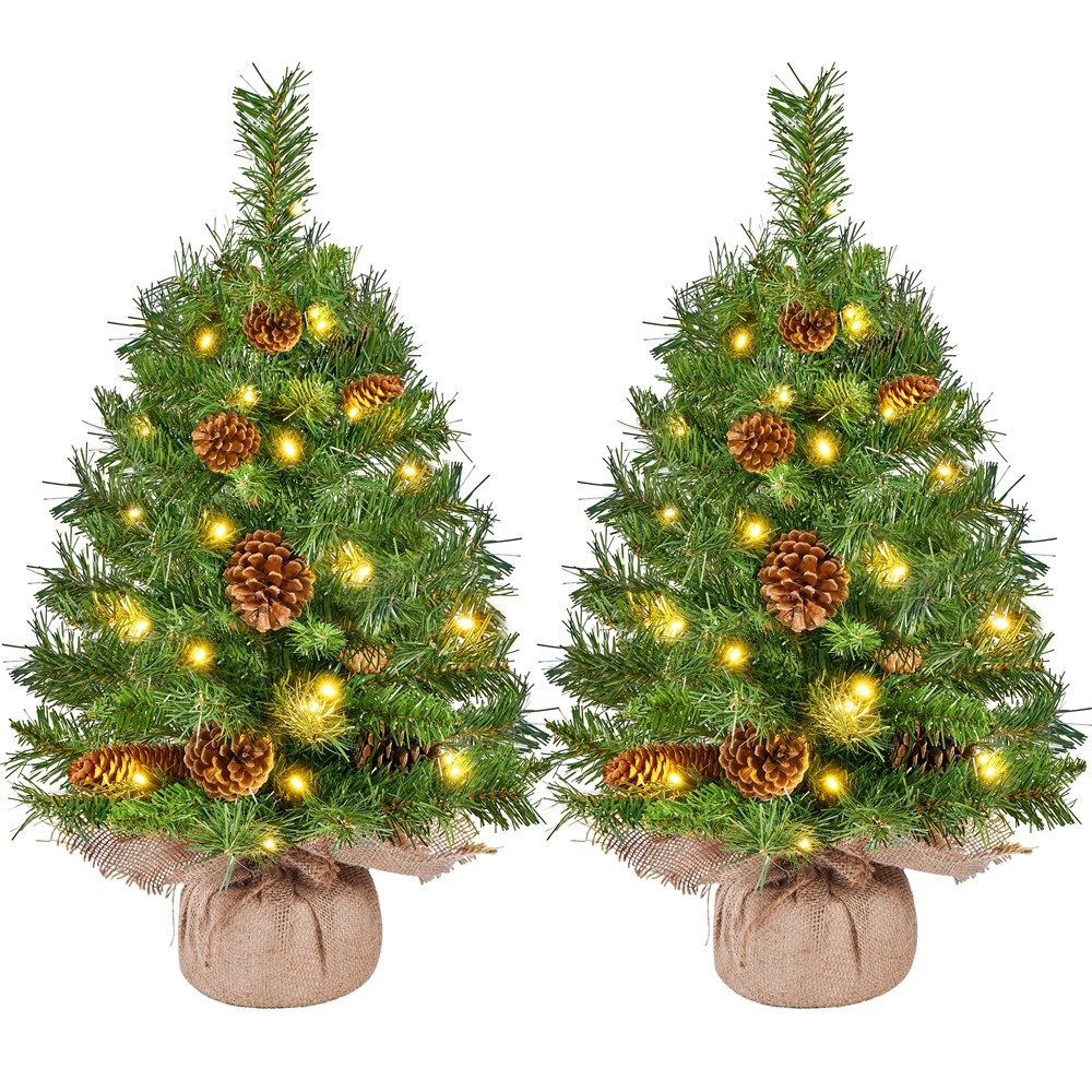 Yaheetech Künstlicher Weihnachtsbaum 61/92 cm (H), 2er-Set Tisch-Tannenbaum günstig online kaufen
