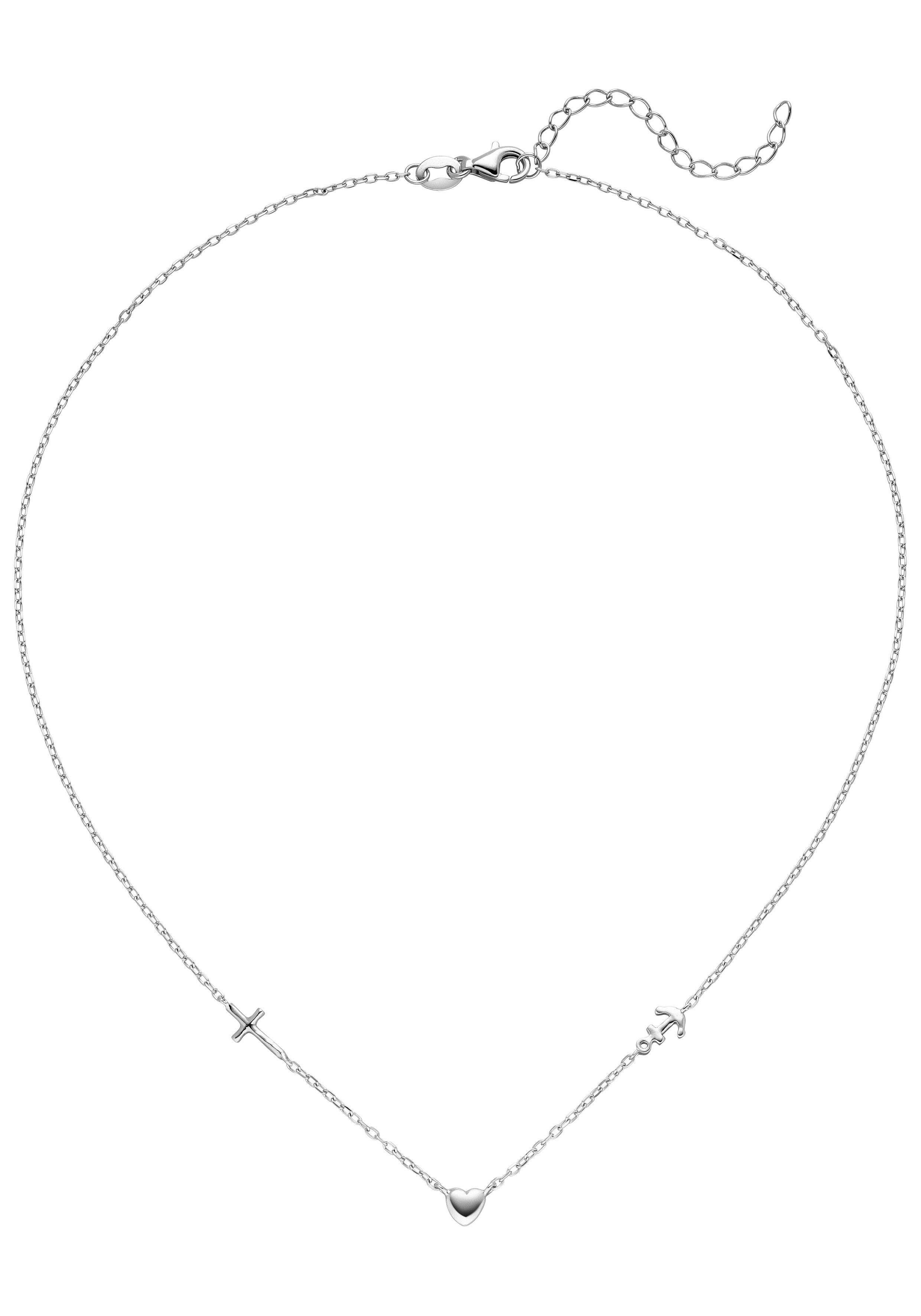 JOBO Collier Glaube Liebe Hoffnung, 925 Silber 43 cm